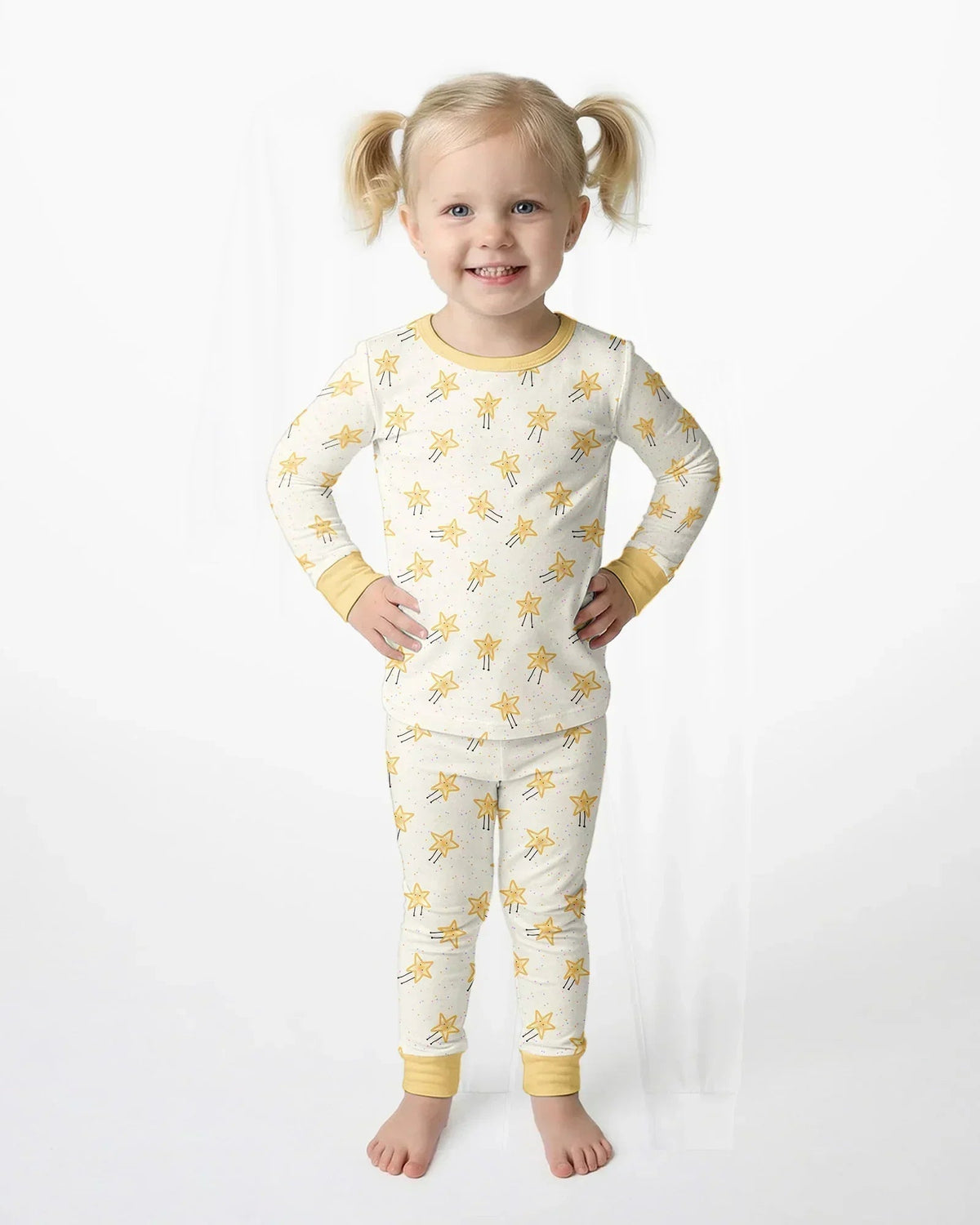 Happy Little Stars Family Matching Bamboo Two Piece Long Sleeve Pajama Set