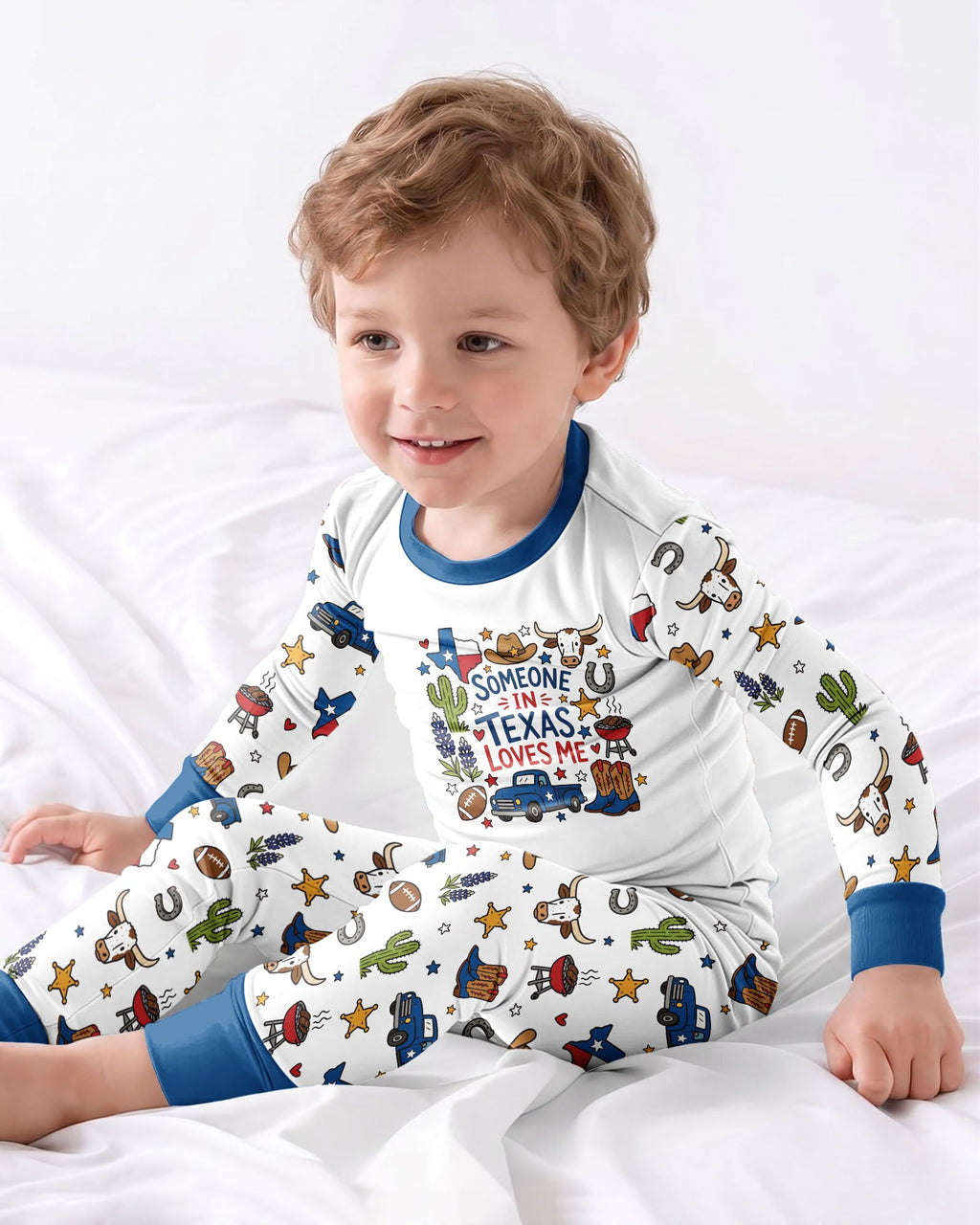 Someone in Texas Loves Me Bamboo Two Piece Long Sleeve Pajama Set