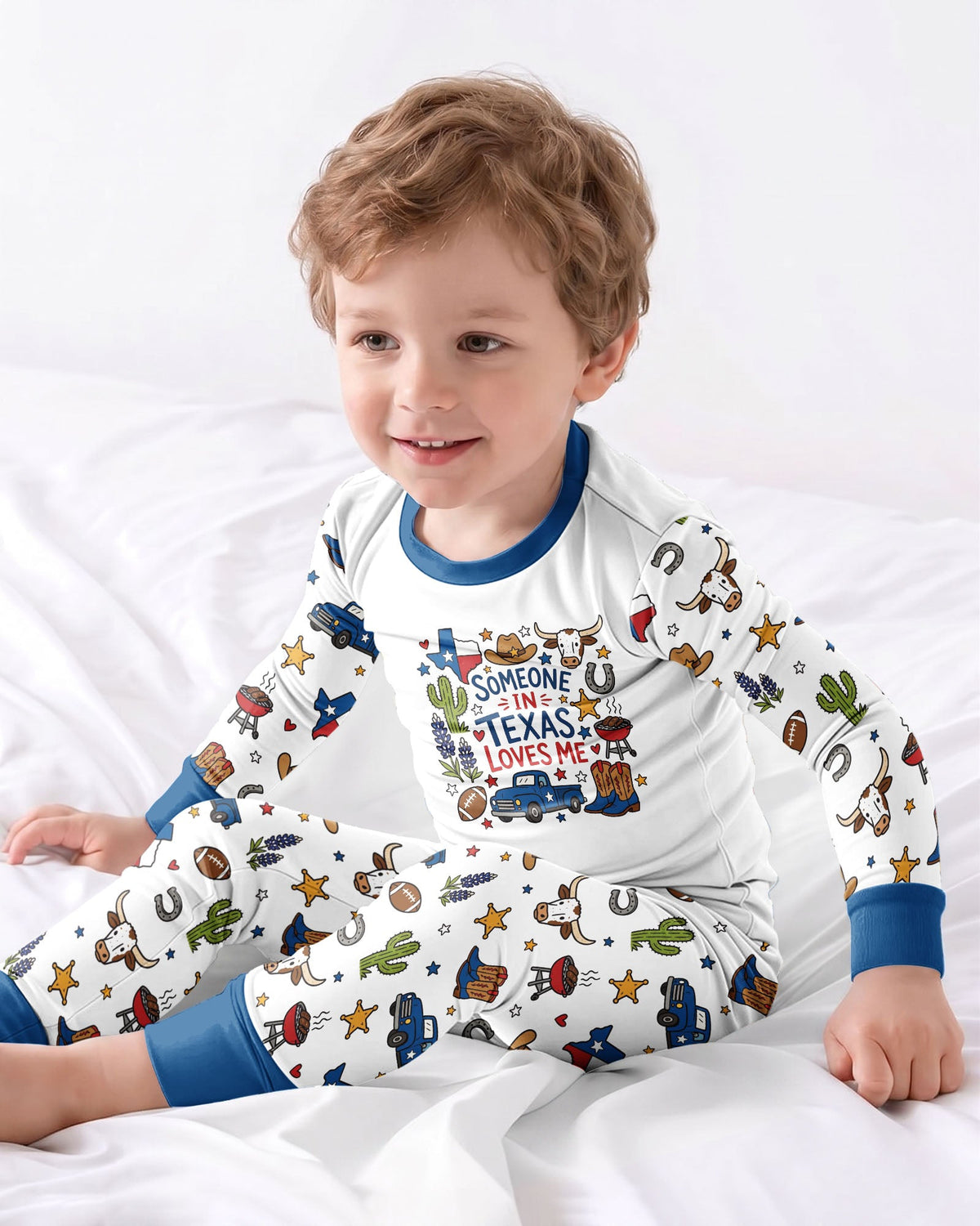 Someone in Texas Loves Me Bamboo Two Piece Long Sleeve Pajama Set