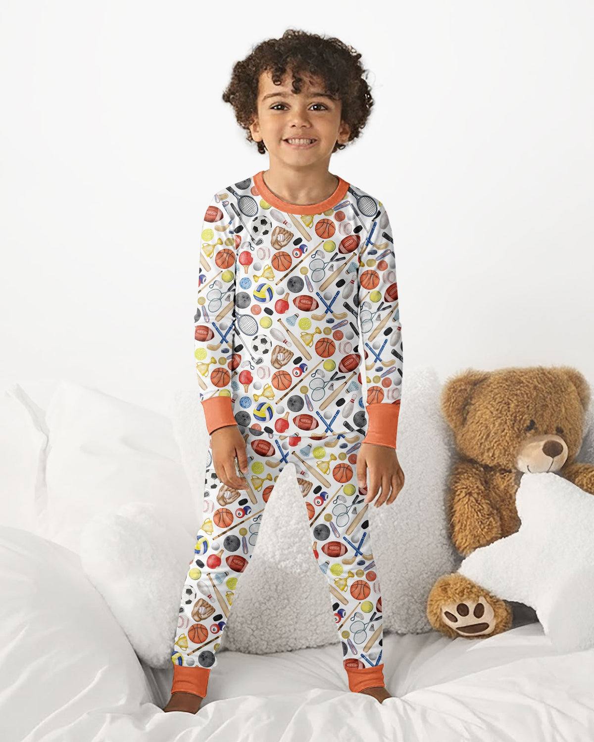 So Much Fun with Sports Bamboo Two Piece Long Sleeve Pajama Set