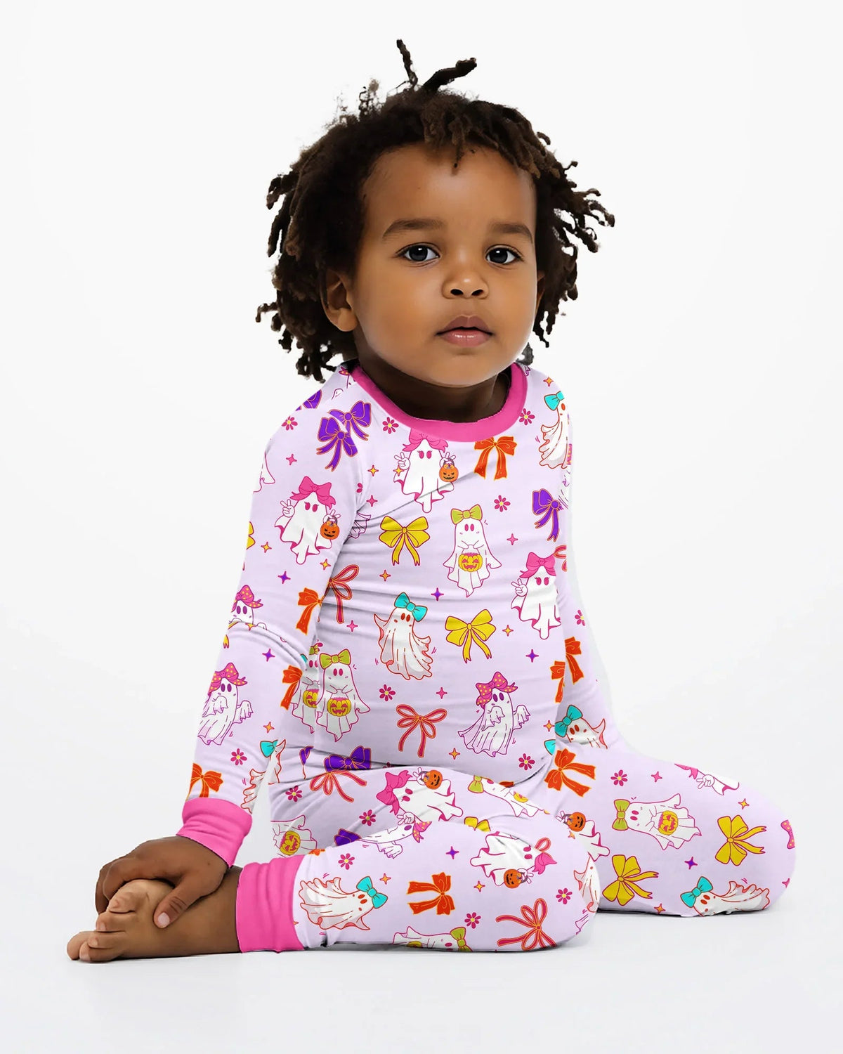 Coquette Ghost & Bow Bamboo Two Piece Long Sleeve Pajama Set