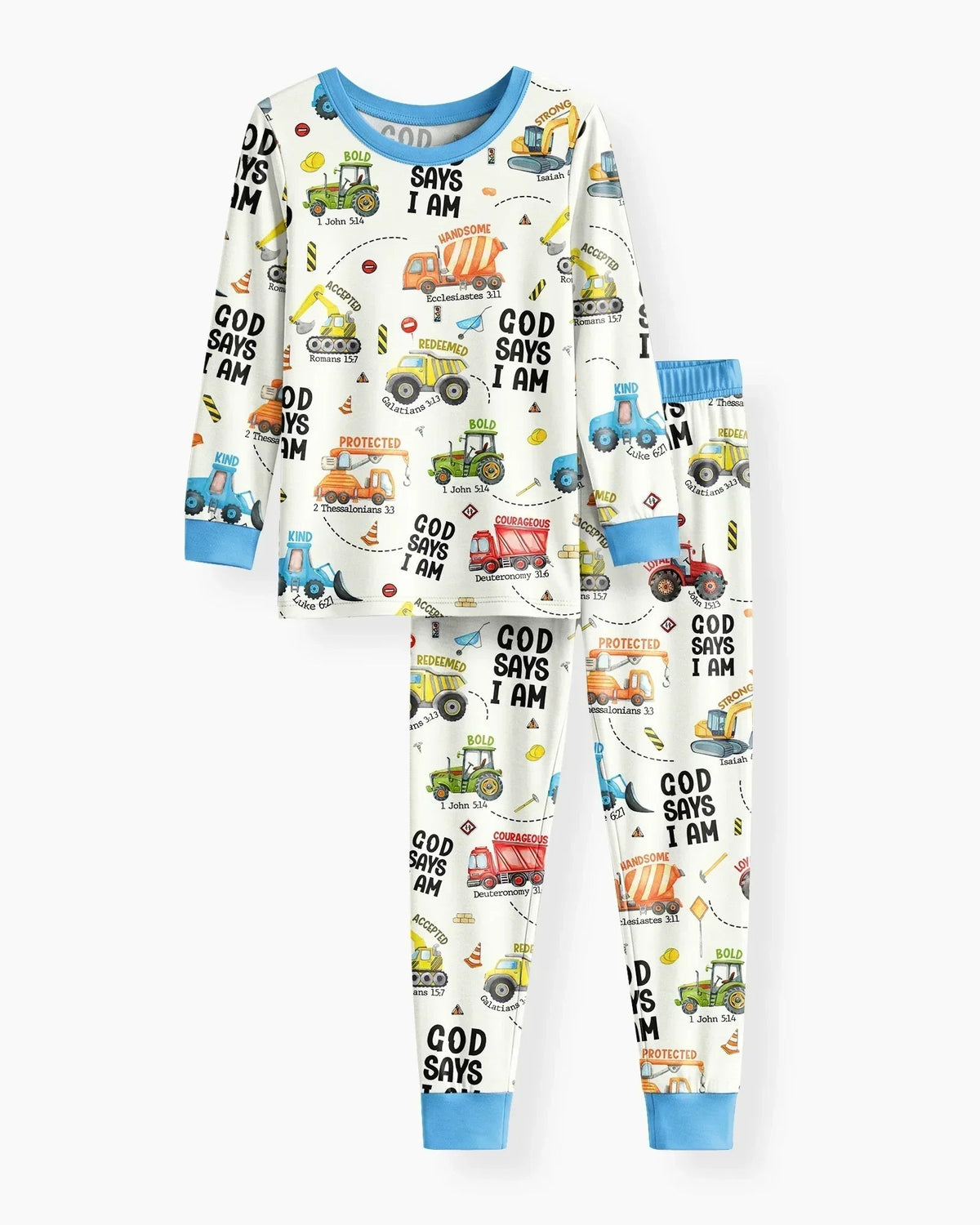 God Says I Am Boy Bamboo Two Piece Long Sleeve Pajama Set