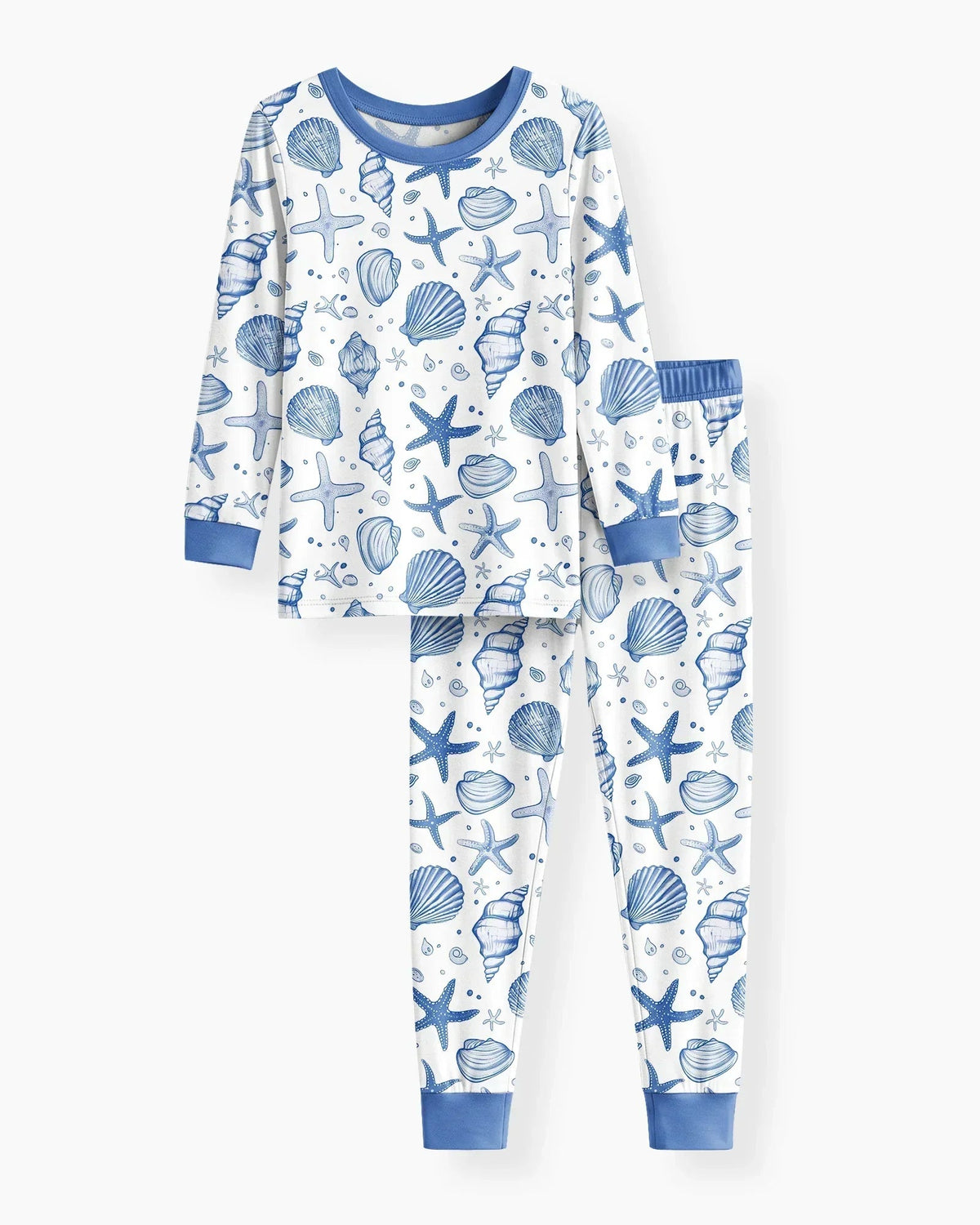 Coastal Charm Family Matching Bamboo Two Piece Long Sleeve Pajama Set
