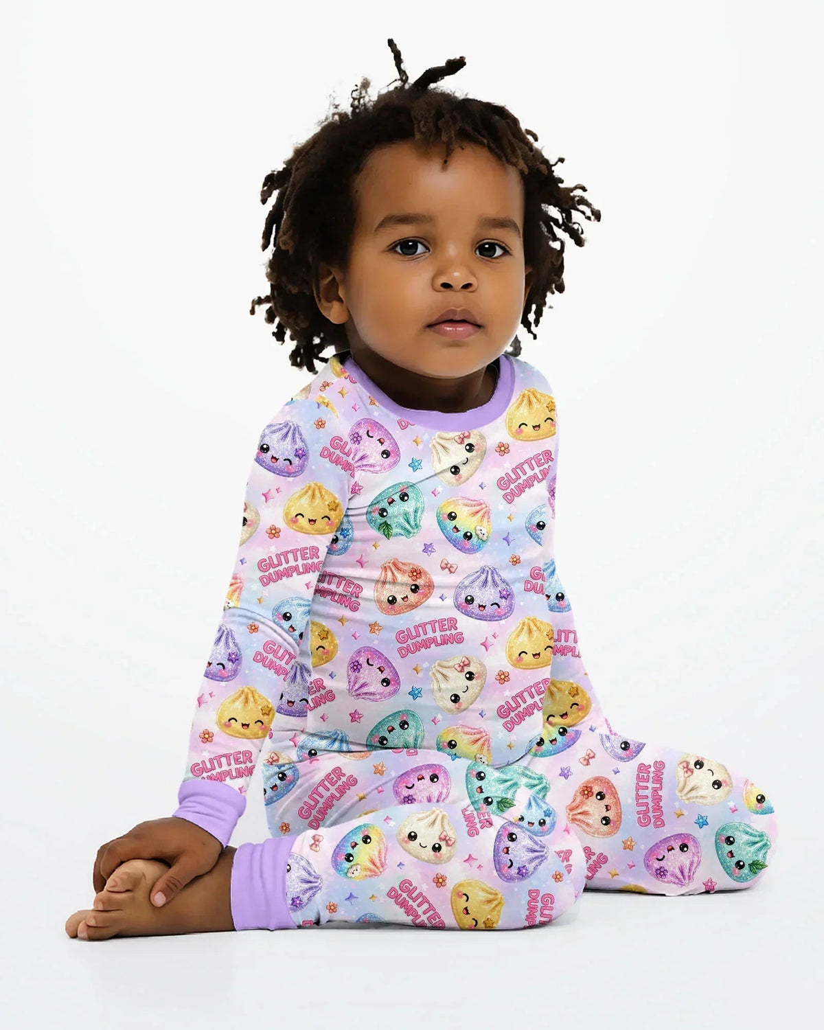 Glitter Dumpling Bamboo Two Piece Long Sleeve Pajama Set