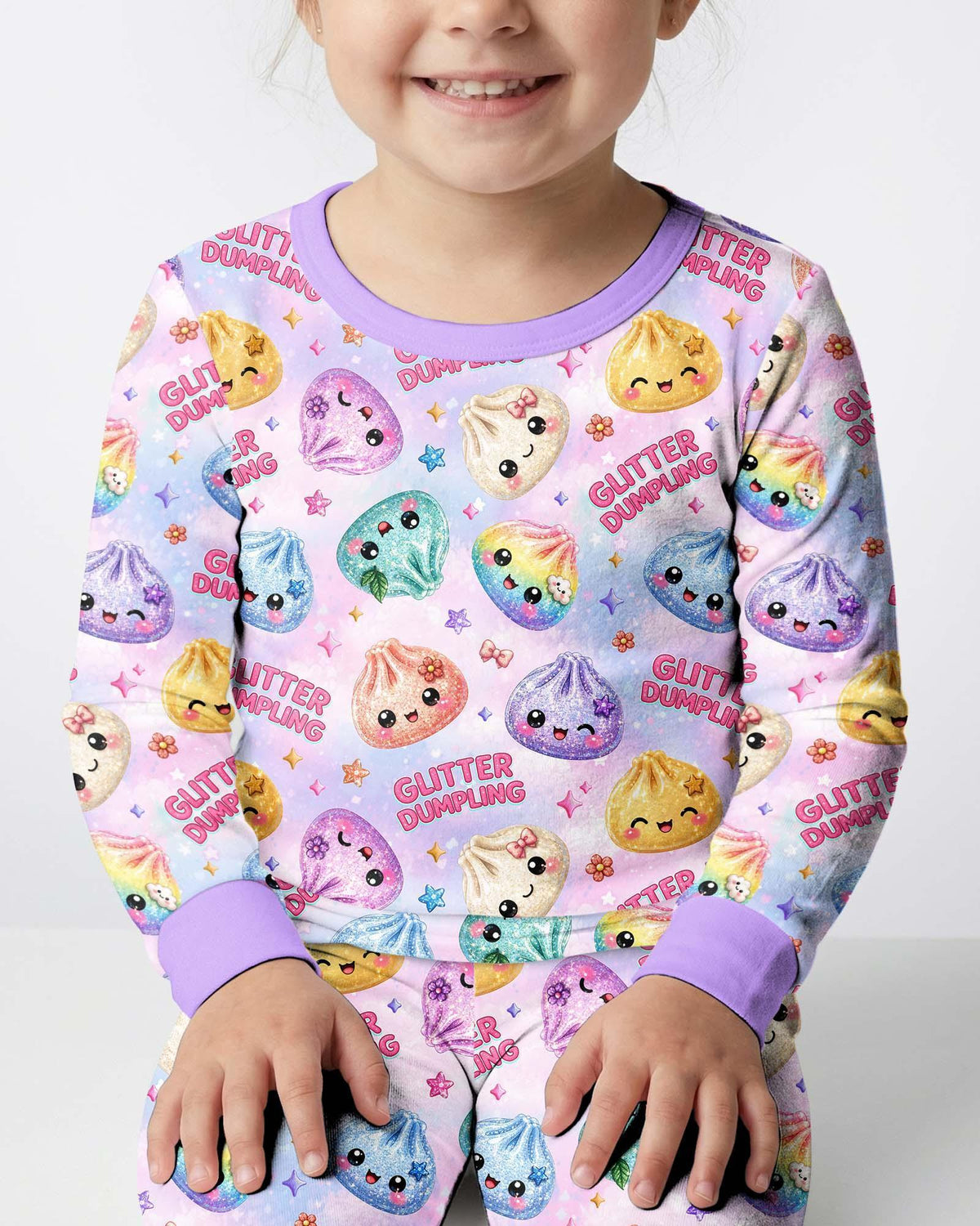 Glitter Dumpling Bamboo Two Piece Long Sleeve Pajama Set