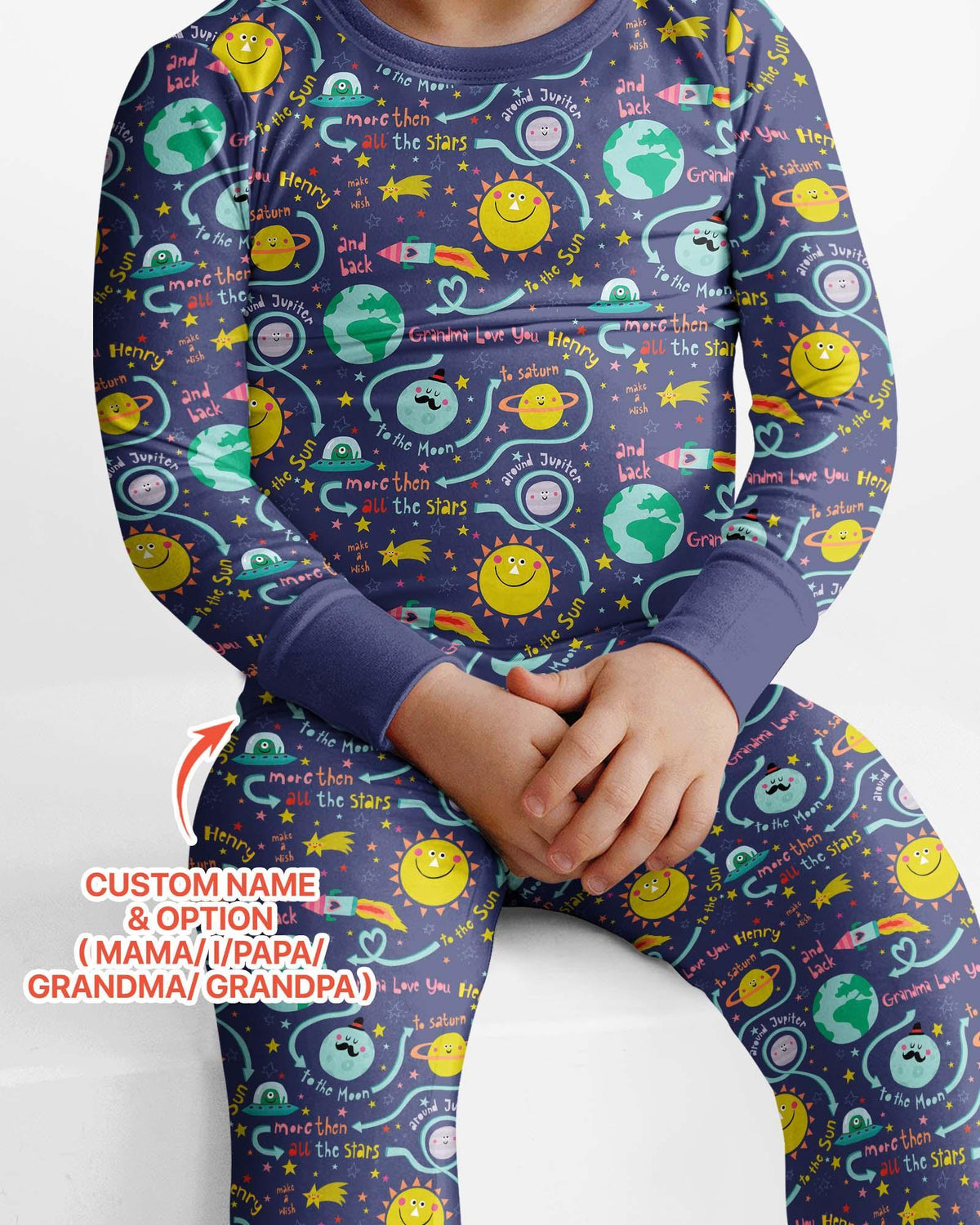 Love to the Moon and Back Bamboo Two Piece Long Sleeve Pajama Set