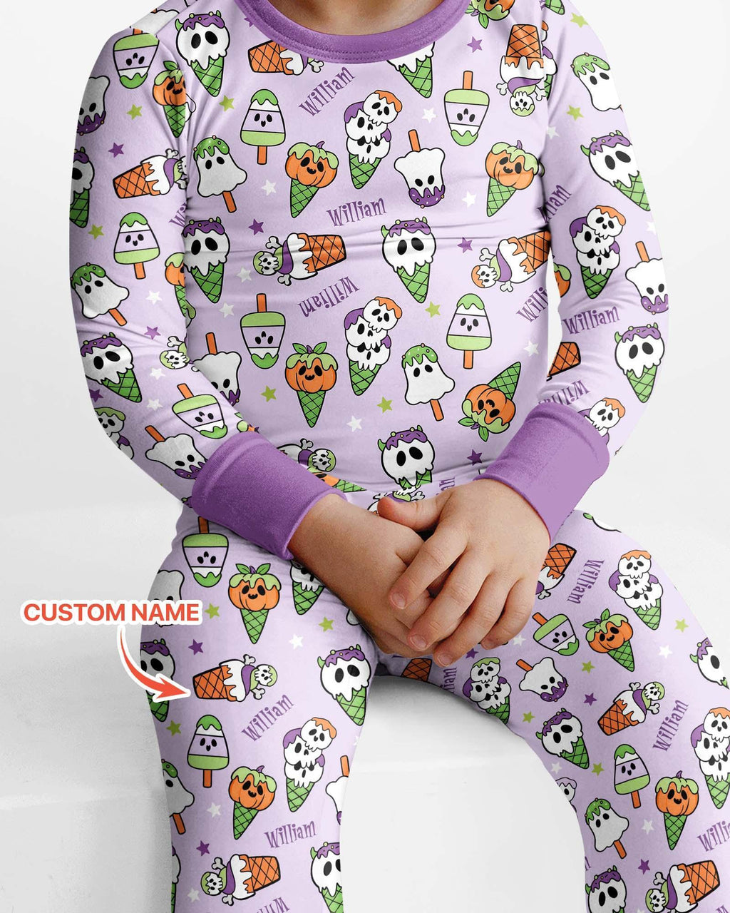 Summerween Ice cream Bamboo Two Piece Long Sleeve Pajama Set