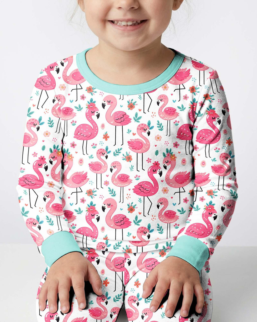 Hello Flamigo Bamboo Two Piece Long Sleeve Pajama Set