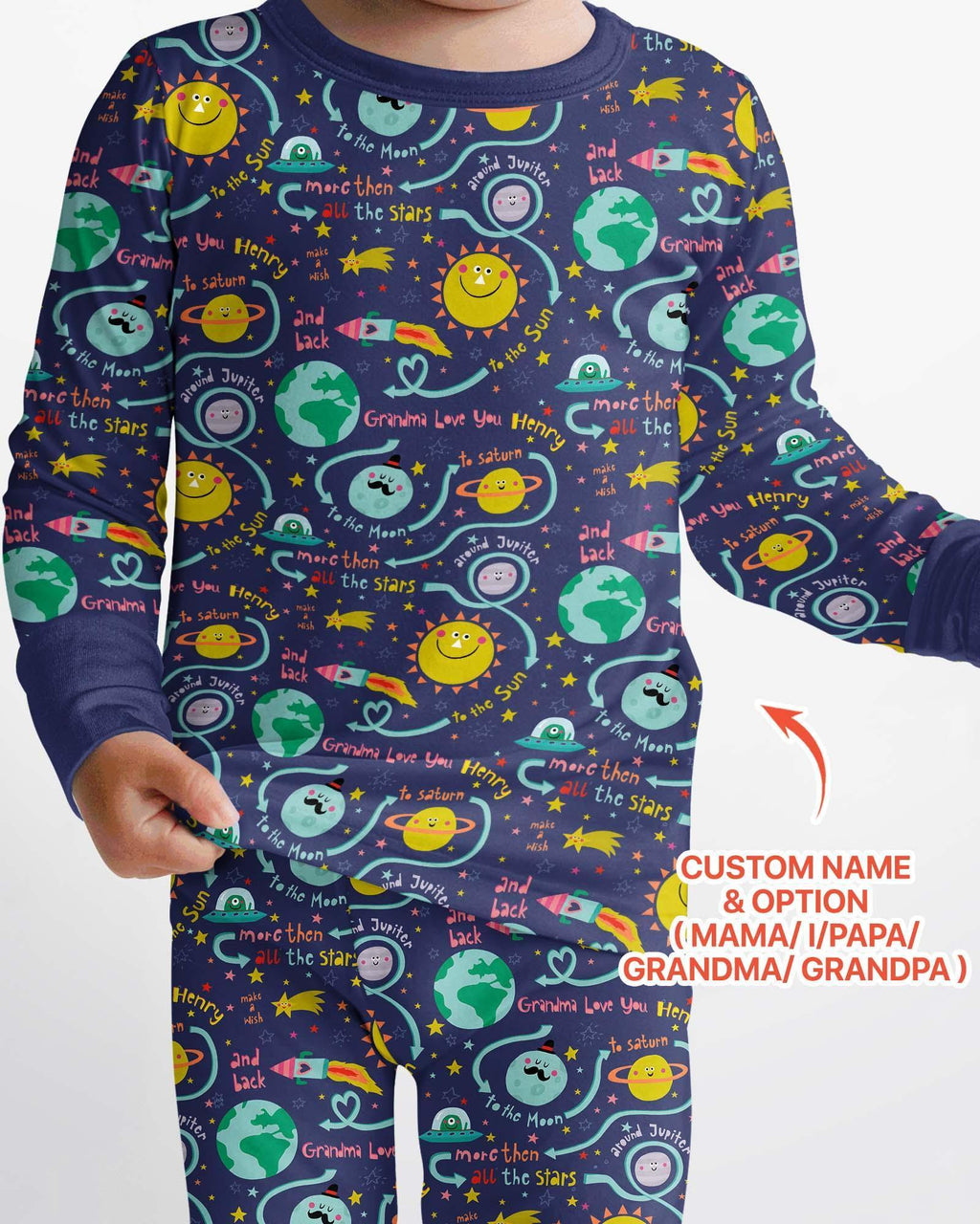 Love to the Moon and Back Bamboo Two Piece Long Sleeve Pajama Set