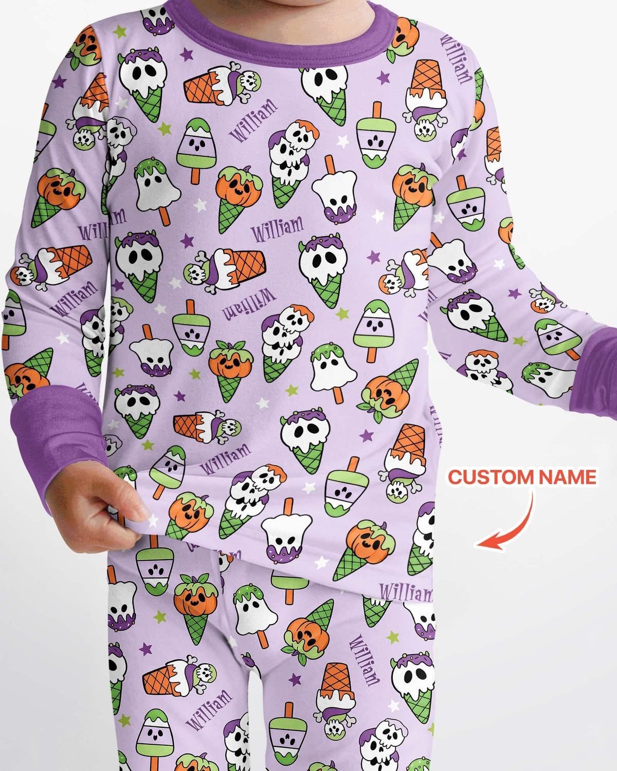 Summerween Ice cream Bamboo Two Piece Long Sleeve Pajama Set