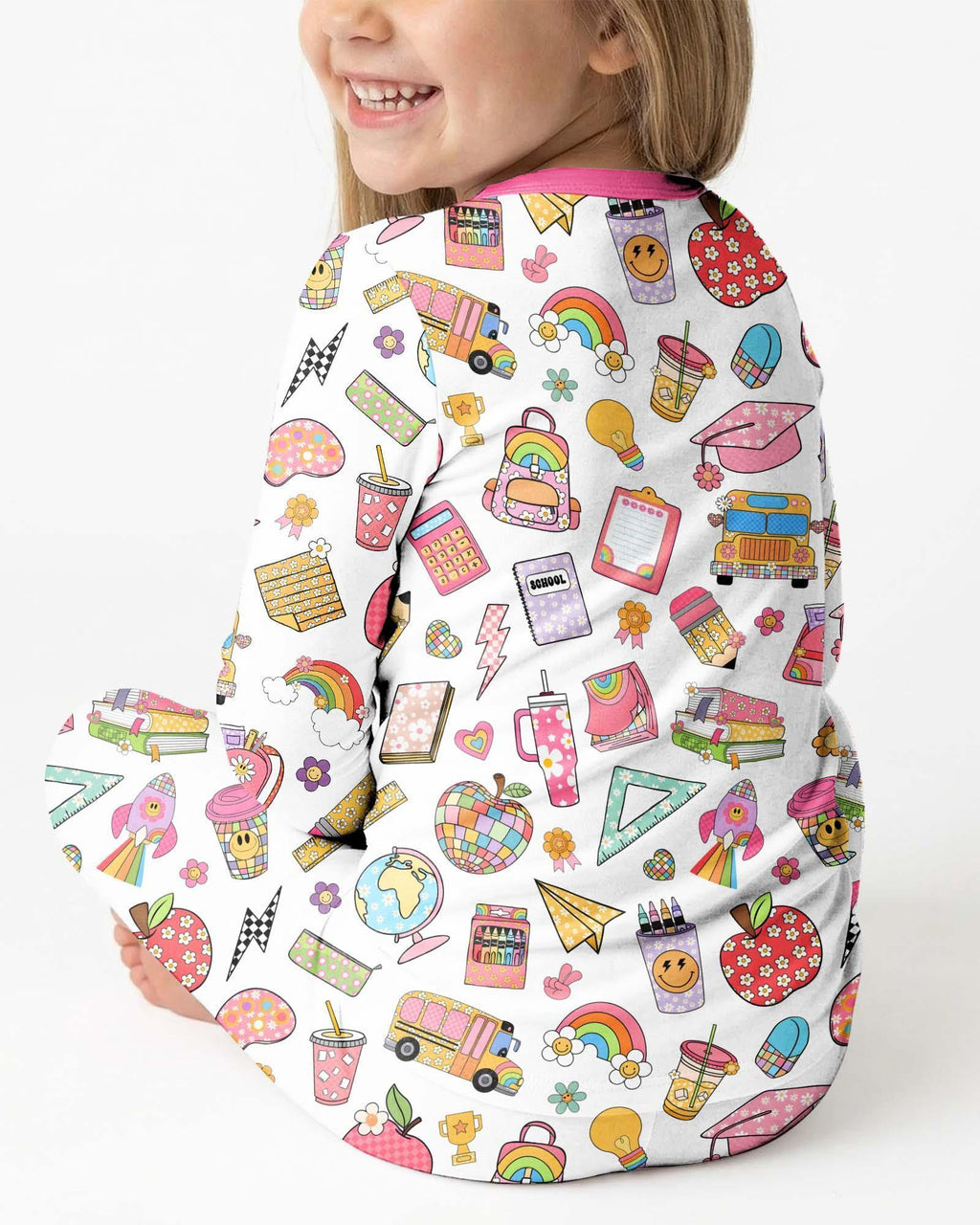 Preppy Back to School Bamboo Two Piece Long Sleeve Pajama Set