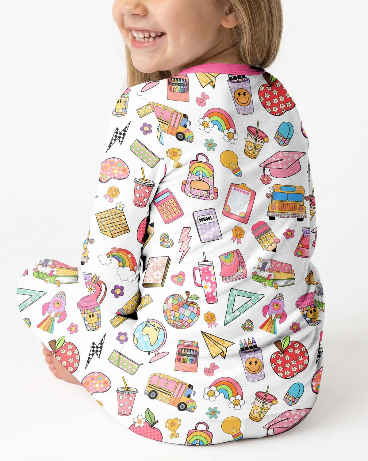 Preppy Back to School Bamboo Two Piece Long Sleeve Pajama Set