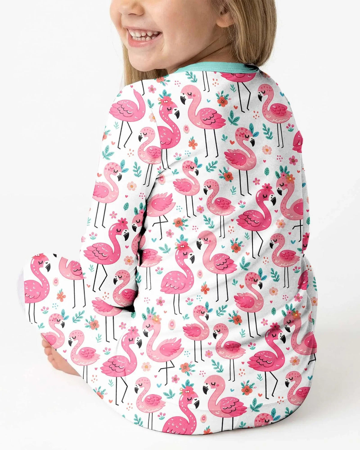 Hello Flamigo Bamboo Two Piece Long Sleeve Pajama Set