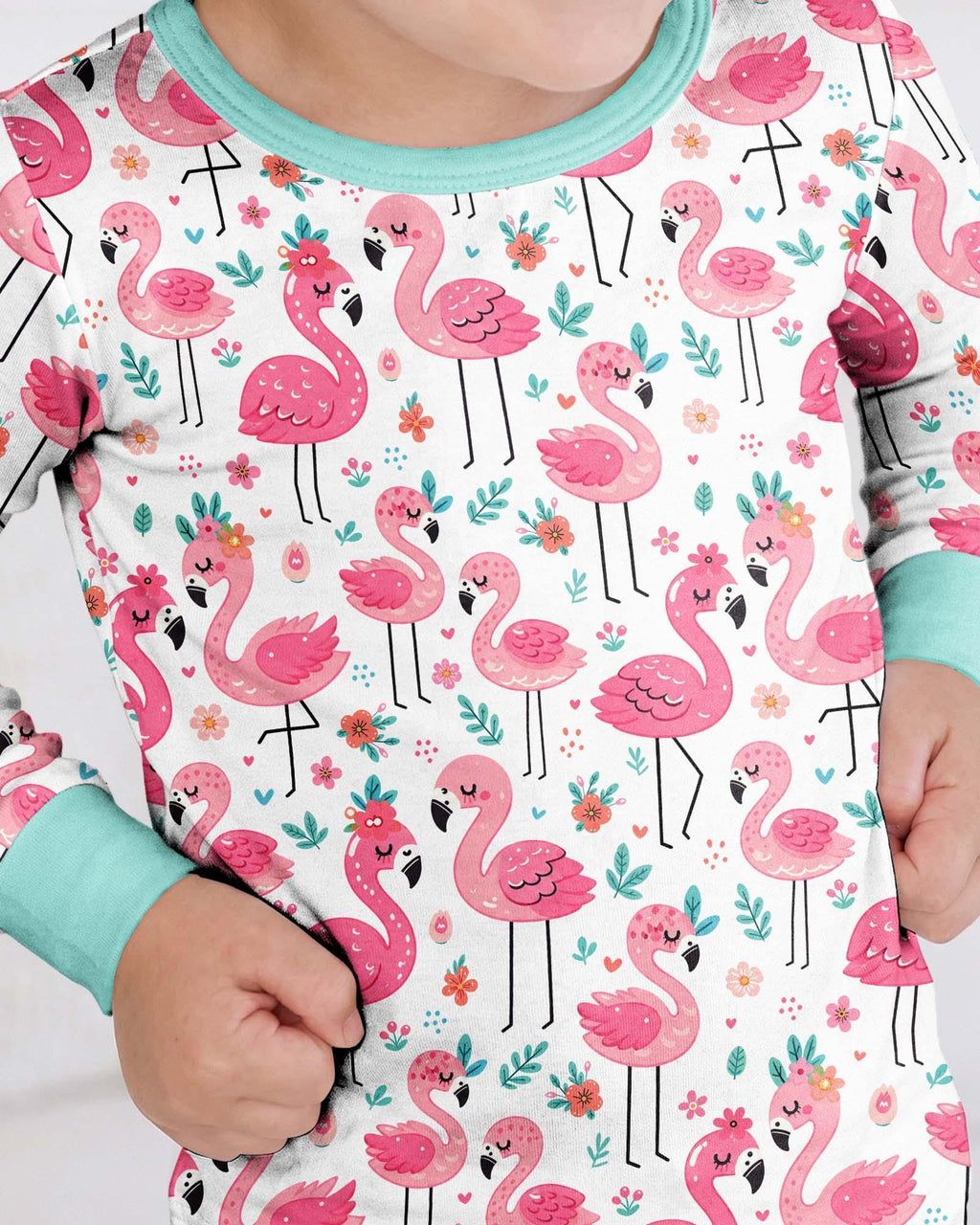 Hello Flamigo Bamboo Two Piece Long Sleeve Pajama Set