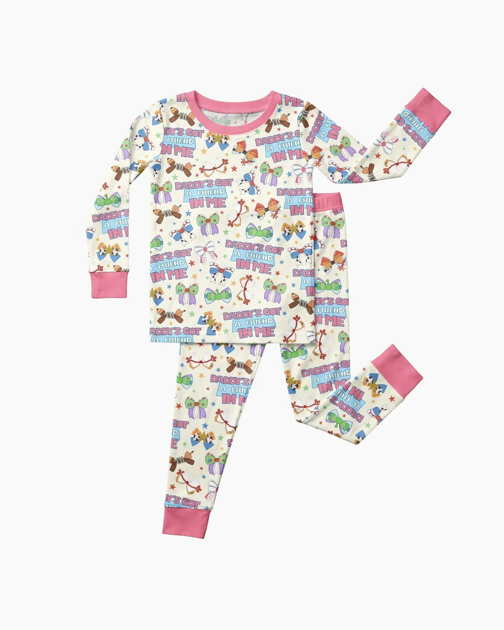 Daddy's Got A Friend In Me Bamboo Two Piece Long Sleeve Pajama Set