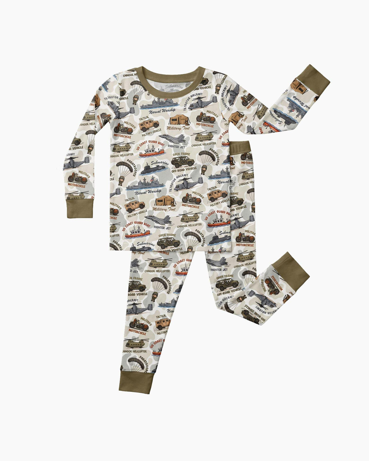 Little Hero Military Family Matching Bamboo Two Piece Long Sleeve Pajama Set