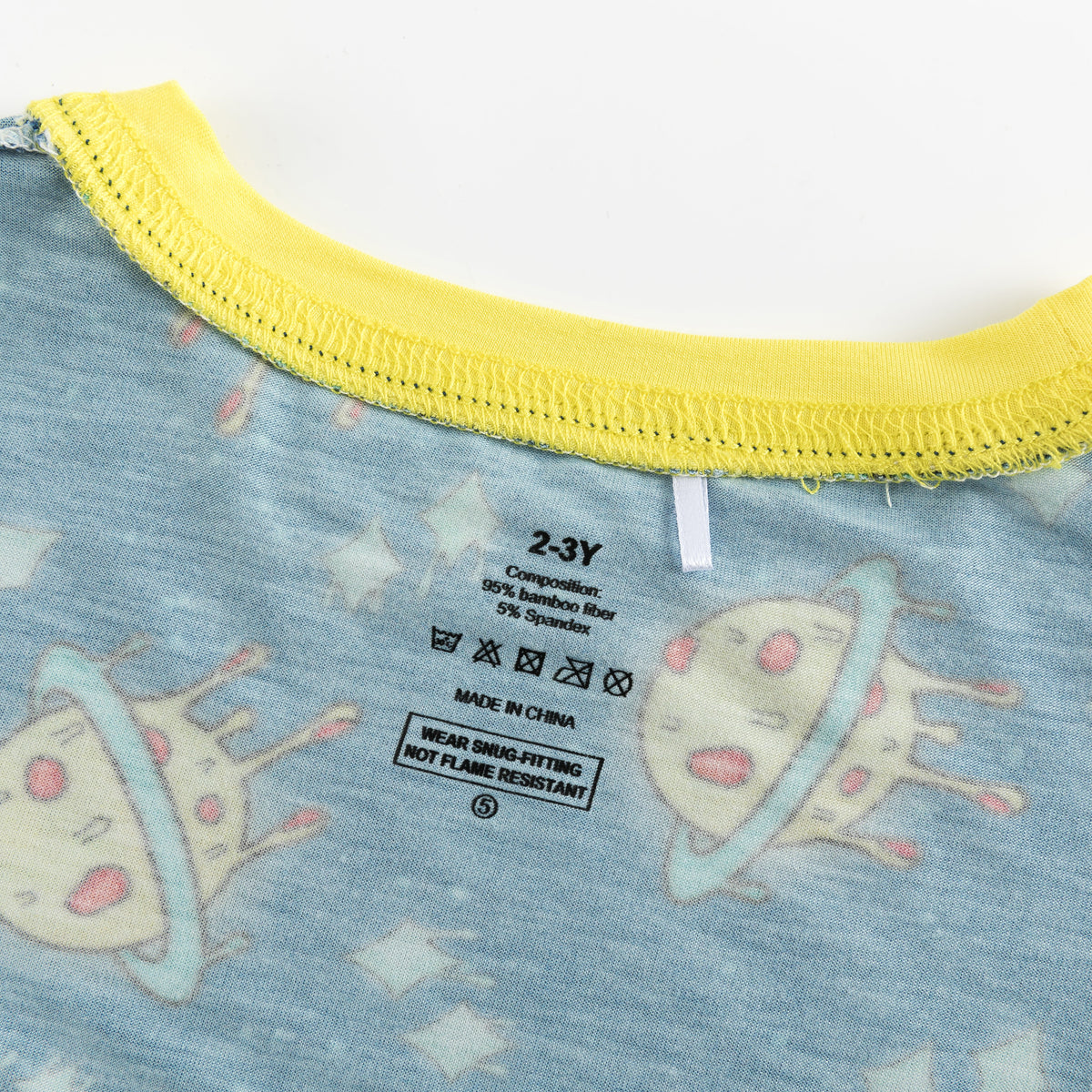 Deep Blue Cartoon Planet Bamboo Two-Piece Pajama Set