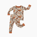 Brown Bull Head Print Kids Bamboo Two-Piece Pajama Set