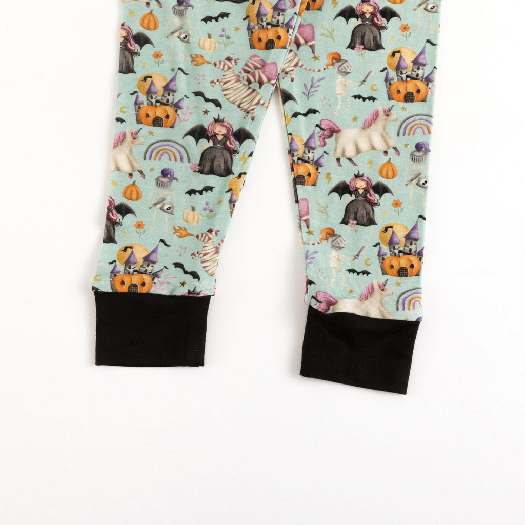 Halloween Witch Pumpkin Castle Bamboo Long Sleeve Pajama Set