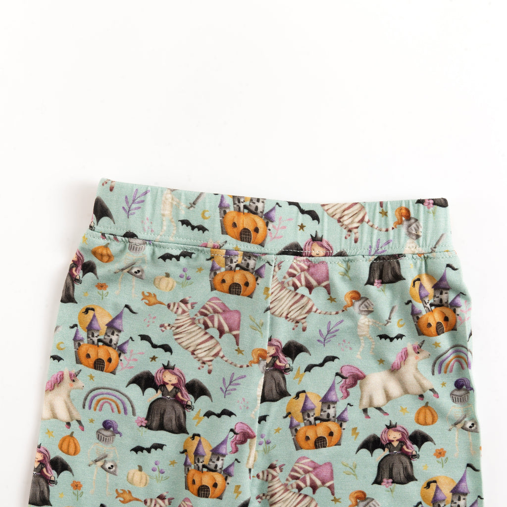 Halloween Witch Pumpkin Castle Bamboo Long Sleeve Pajama Set