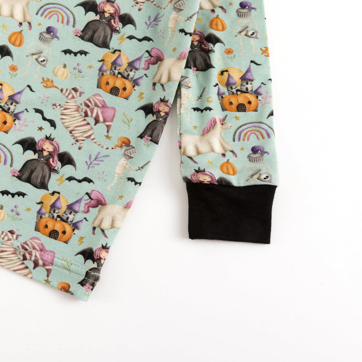 Halloween Witch Pumpkin Castle Bamboo Long Sleeve Pajama Set