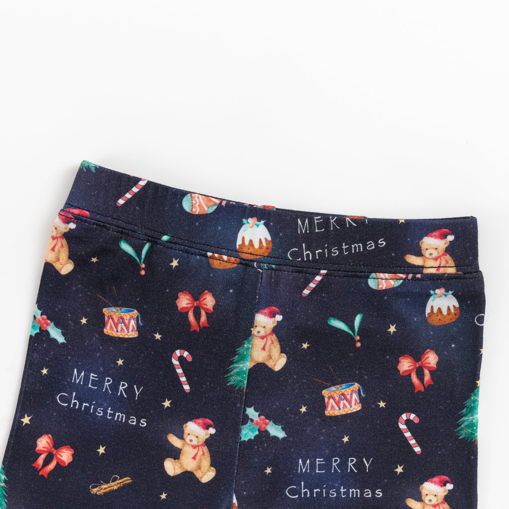 Christmas Holiday Bear Kids Bamboo Two-Piece Pajama Set
