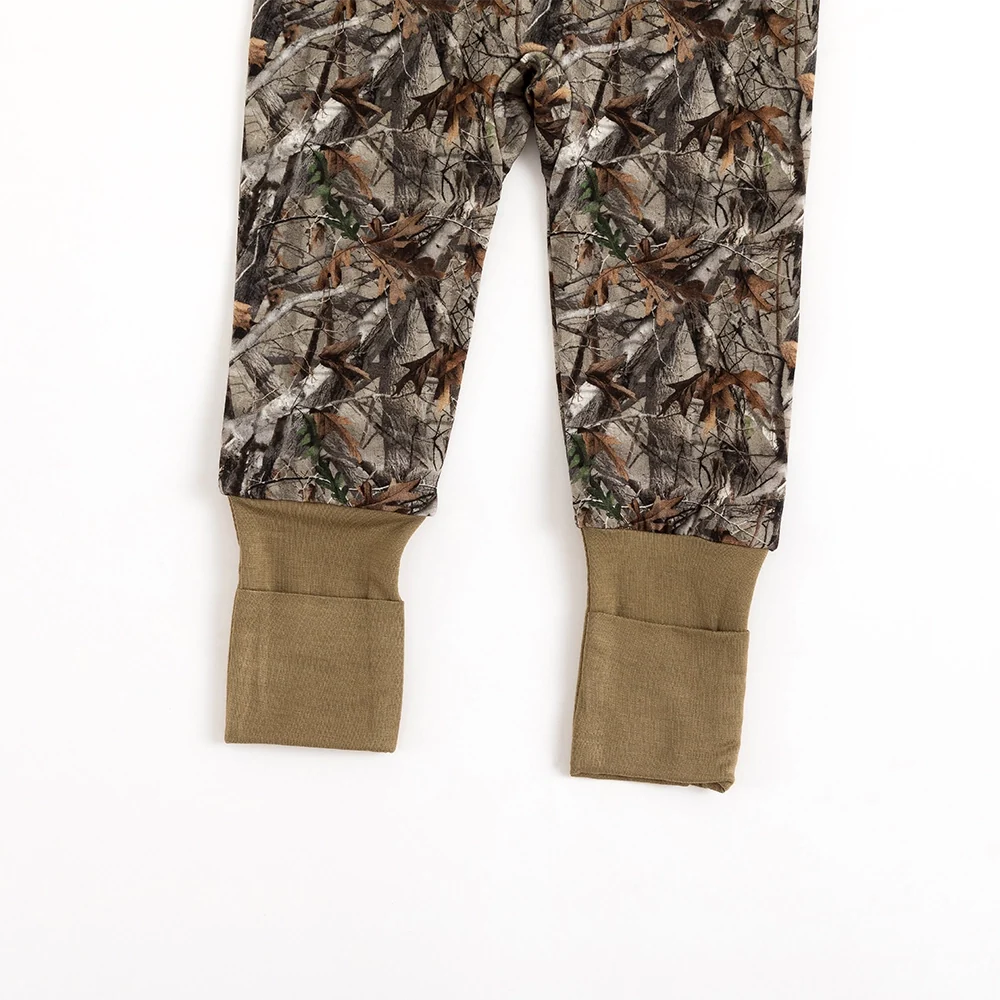 Retro Leaves Kids Bamboo Two-Piece Pajama Set