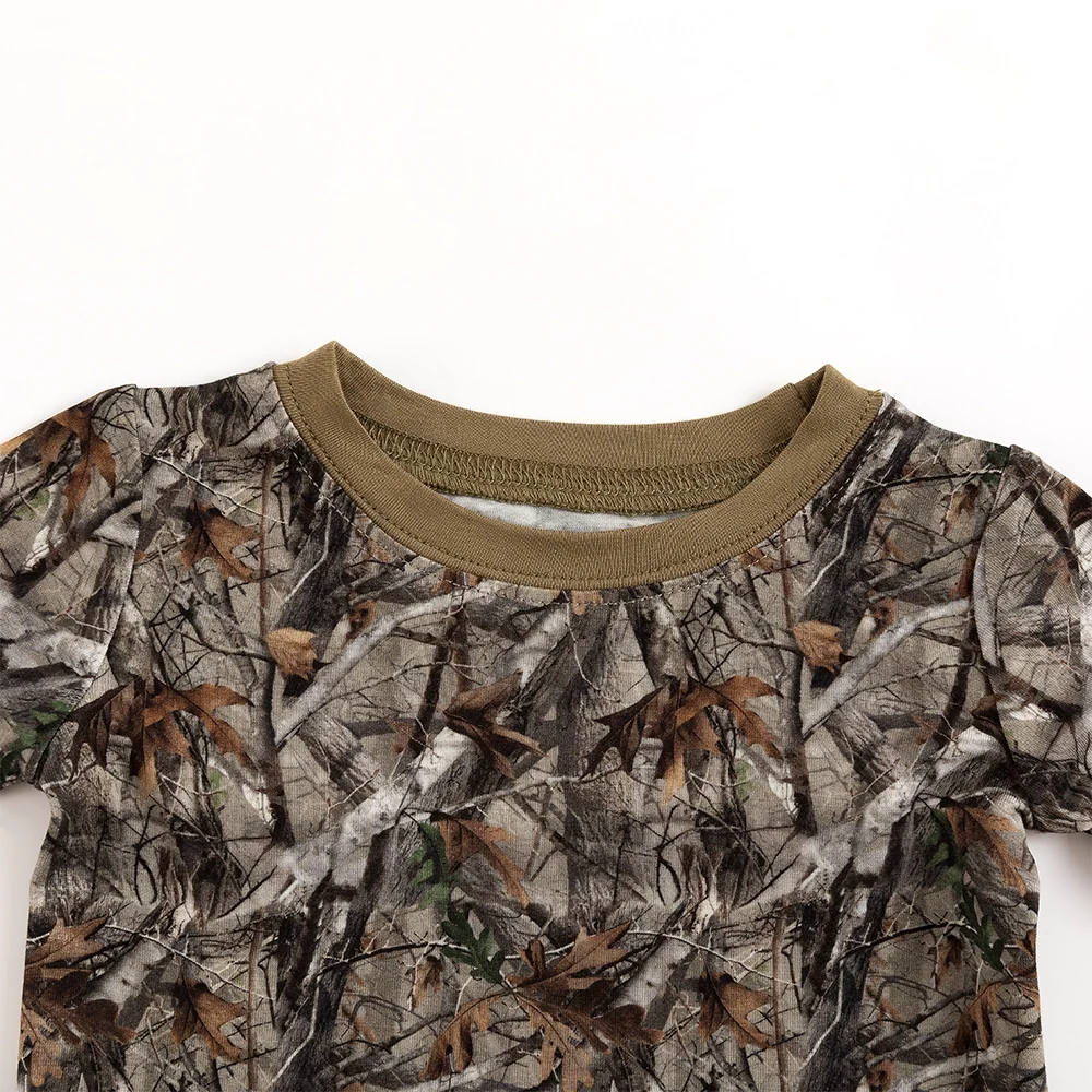 Retro Leaves Kids Bamboo Two-Piece Pajama Set