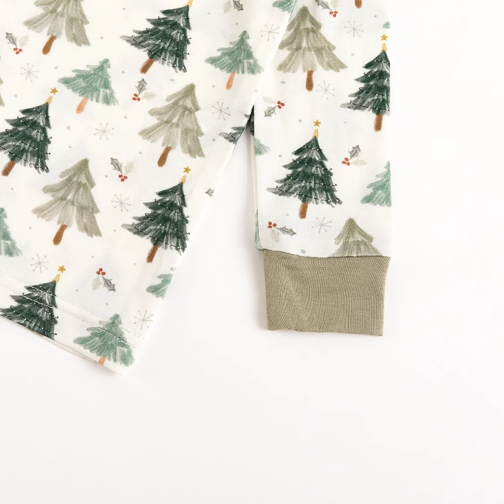 Christmas Tree Green Bamboo Long Sleeve Pajama Set