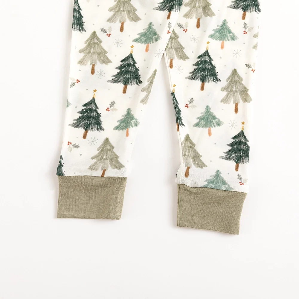 Christmas Tree Green Bamboo Long Sleeve Pajama Set