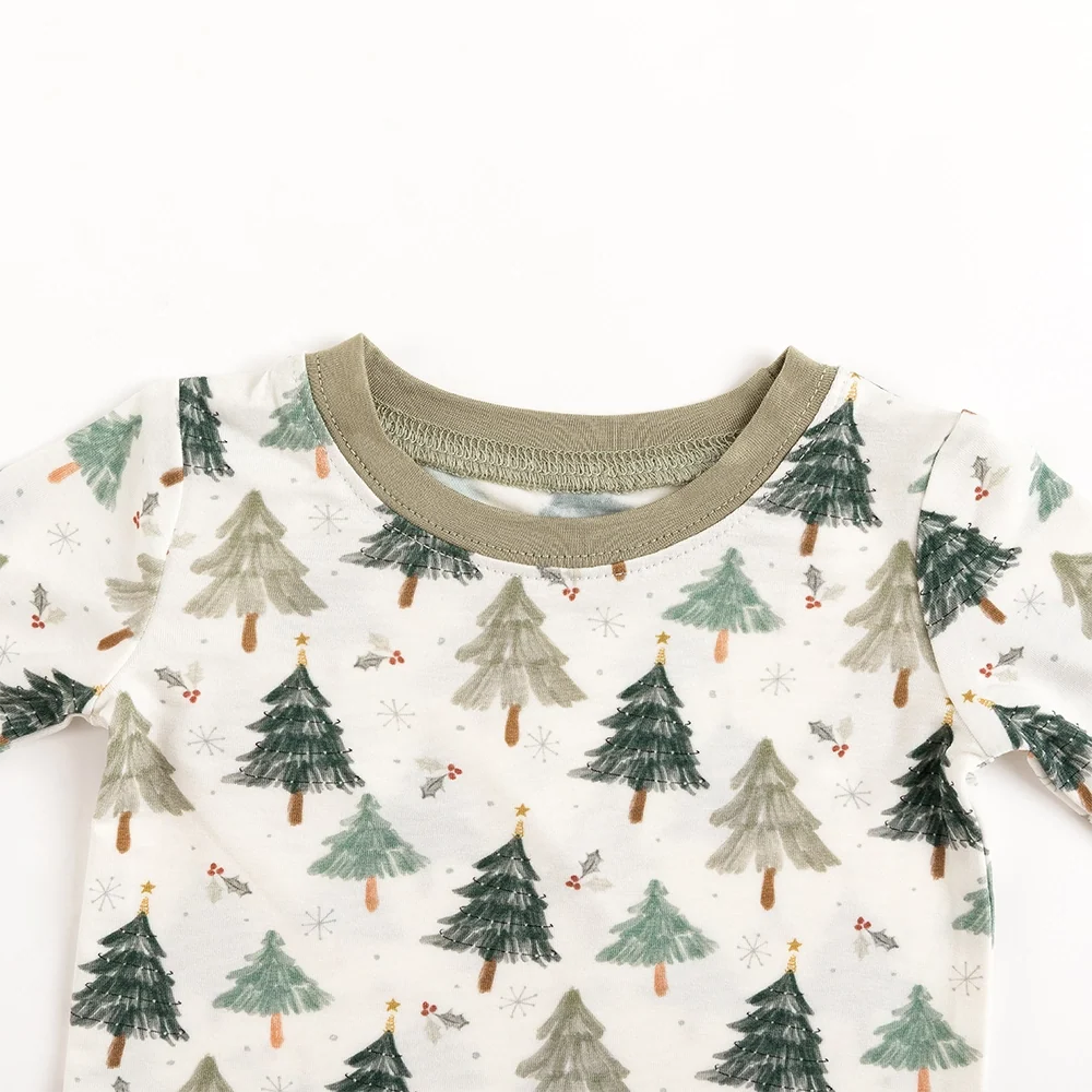 Christmas Tree Green Bamboo Long Sleeve Pajama Set