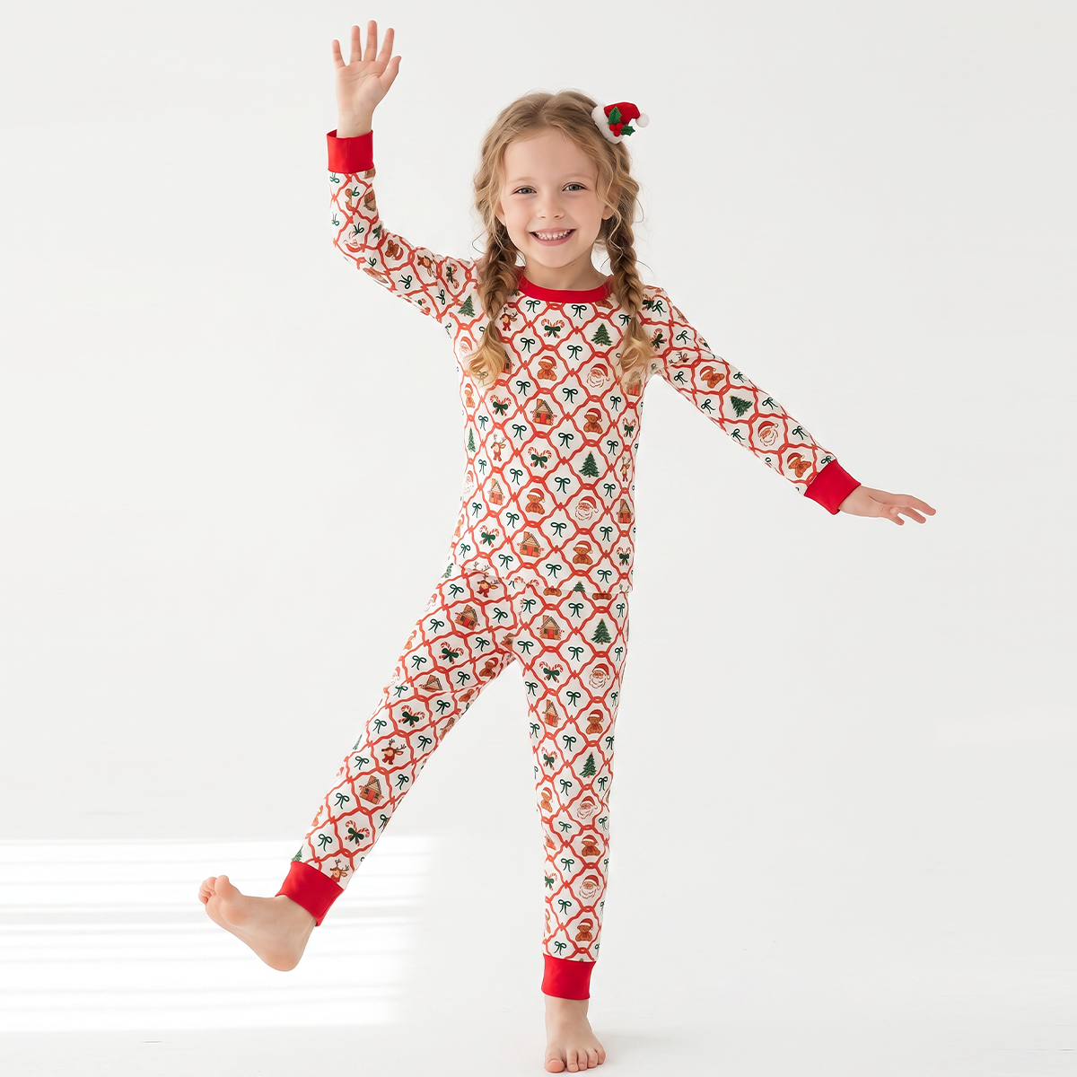 Christmas Plaid Red Bamboo Long Sleeve Pajama Set
