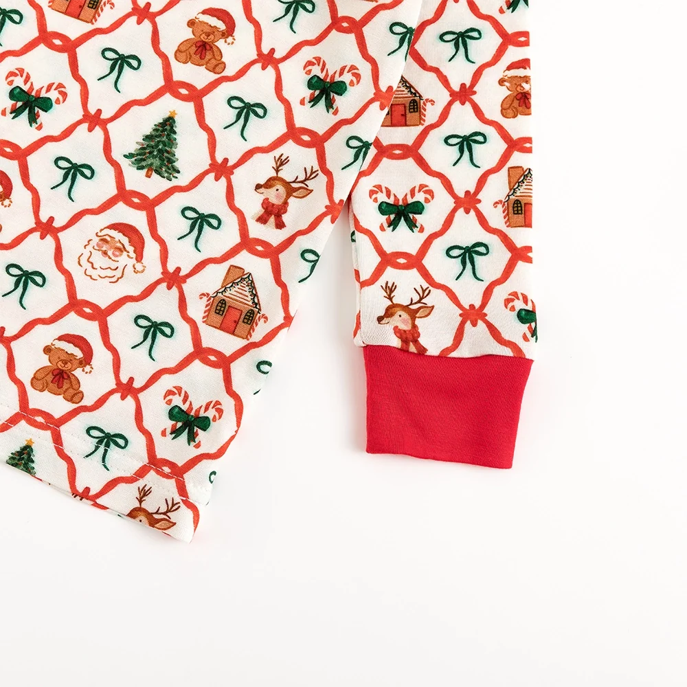 Christmas Plaid Red Bamboo Long Sleeve Pajama Set