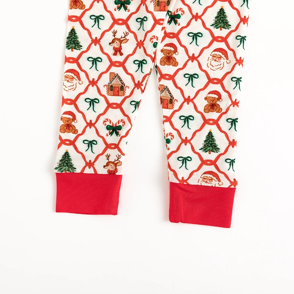 Christmas Plaid Red Bamboo Long Sleeve Pajama Set