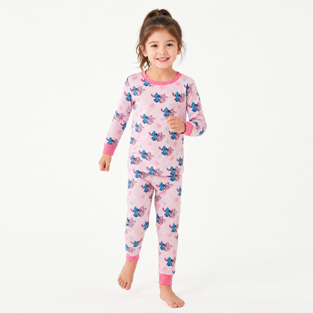 Blue Pink Baby Kids Bamboo Two-Piece Pajama Set Sale price