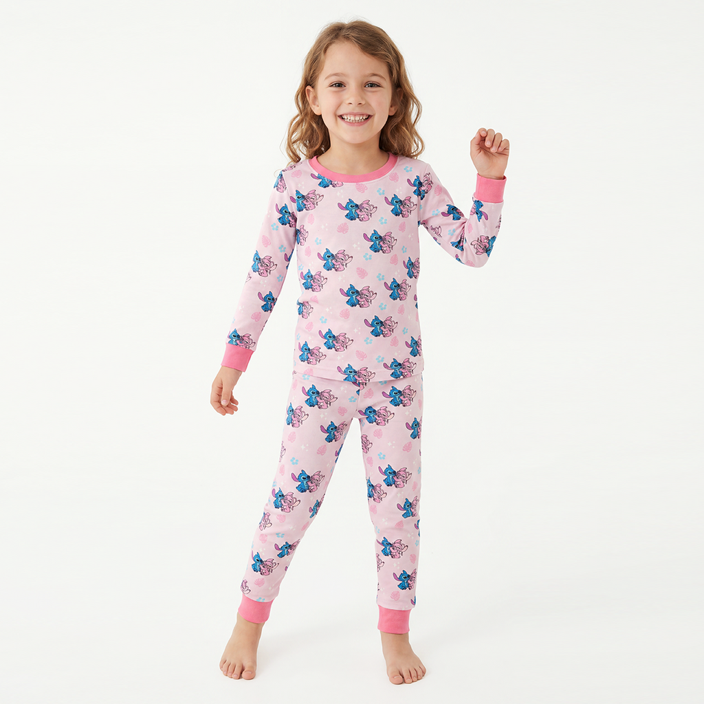 Blue Pink Baby Kids Bamboo Two-Piece Pajama Set Sale price