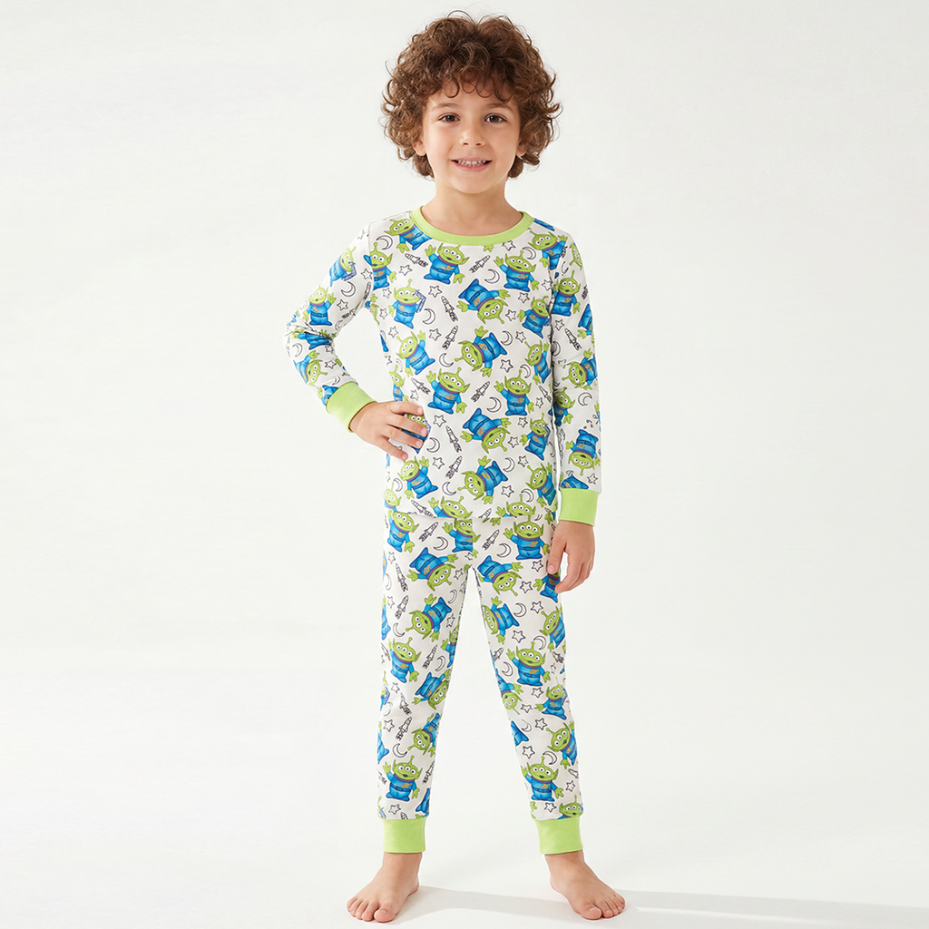 Green Monster Kids Bamboo Two-Piece Pajama Set
