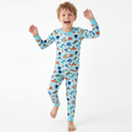 Marine Life Fish Turtle Kids Bamboo Two-Piece Pajama Set