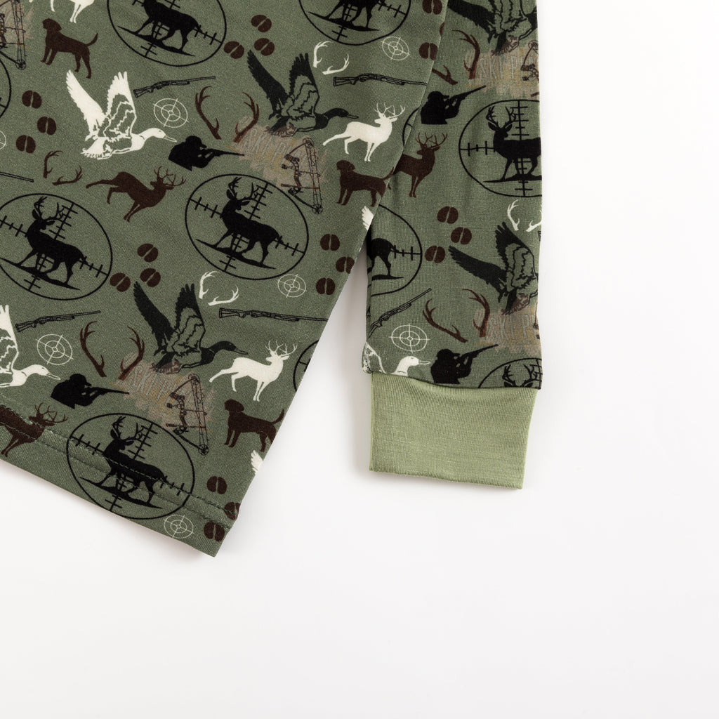 Christmas Hunting Animal Kids Bamboo Two-Piece Pajama Set