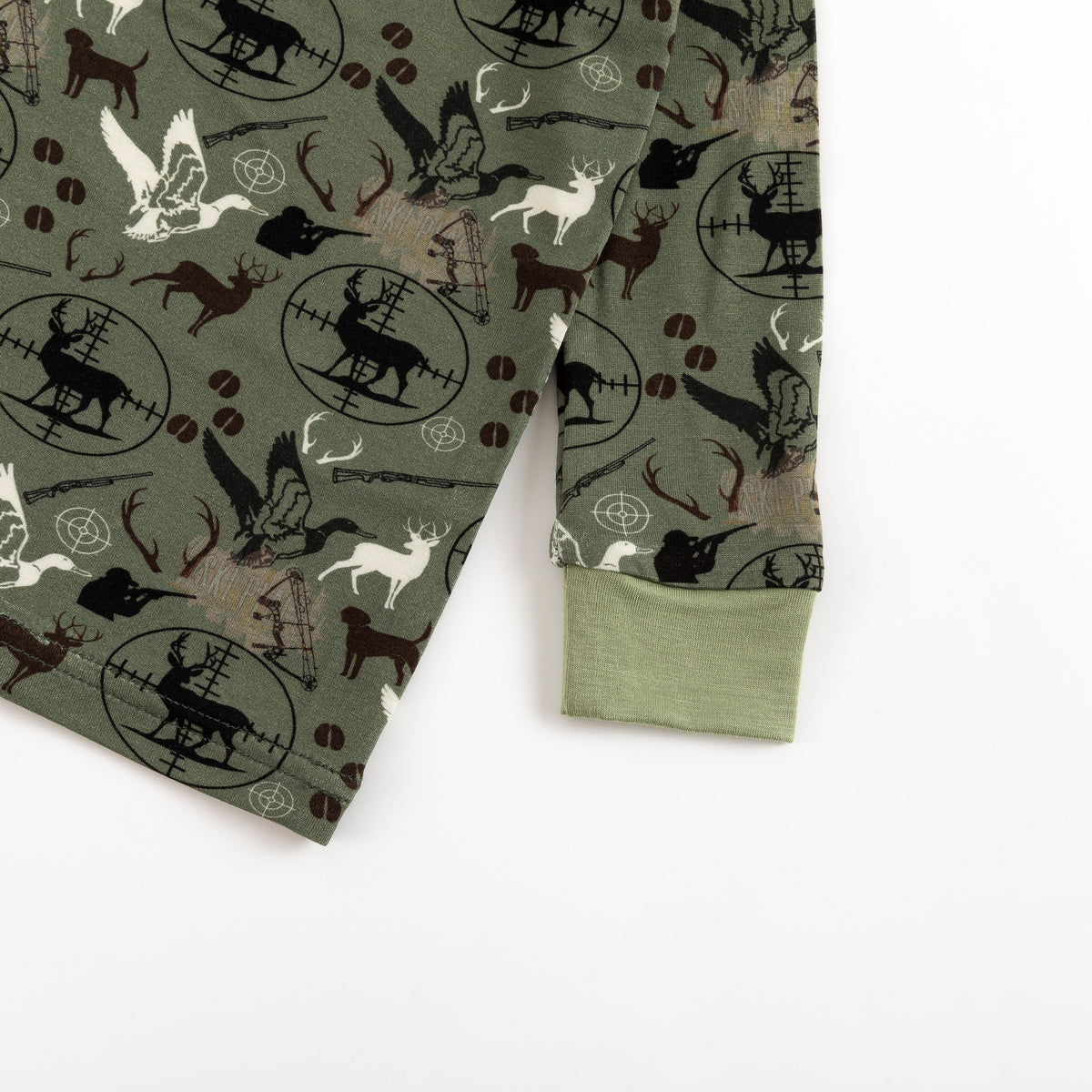 Christmas Hunting Animal Kids Bamboo Two-Piece Pajama Set