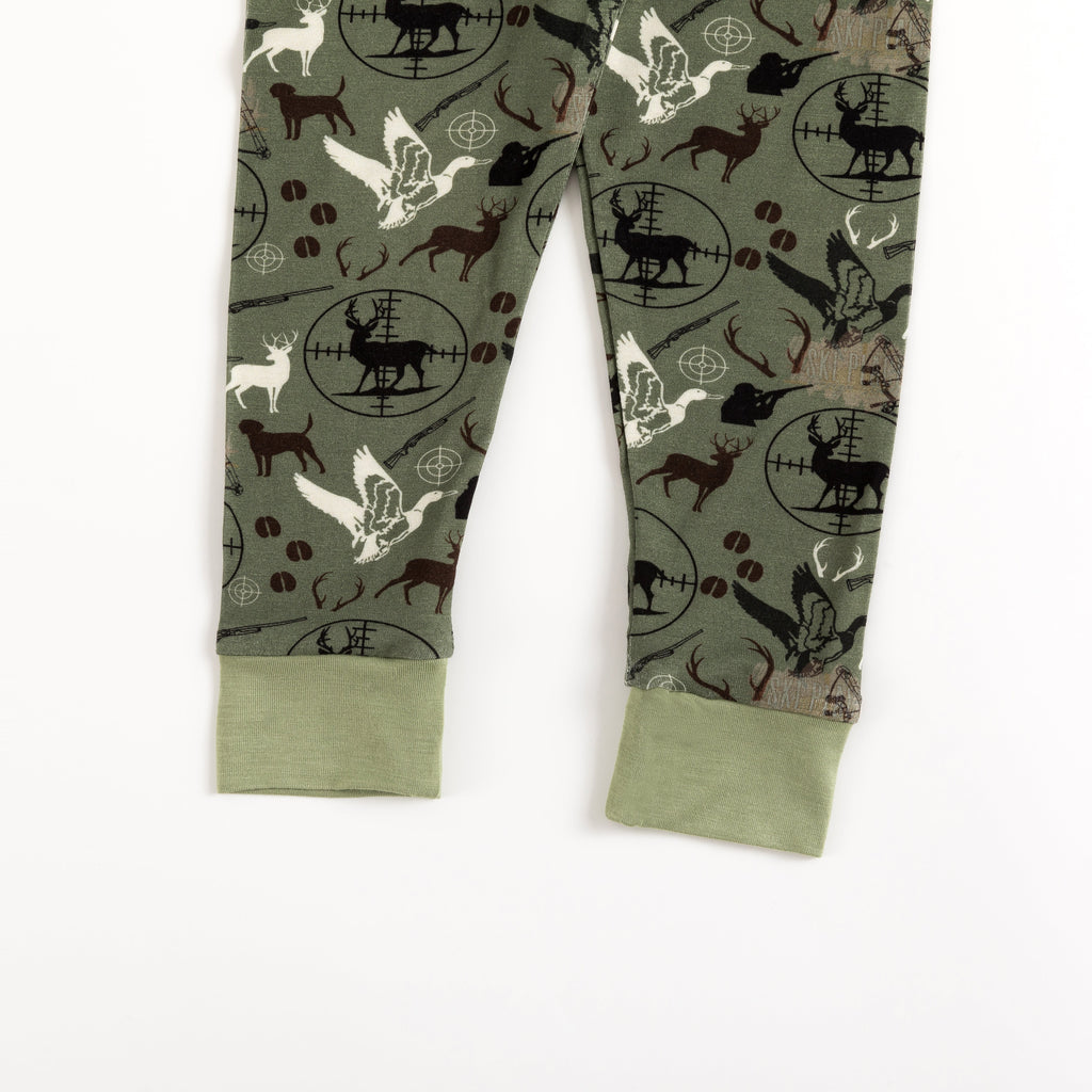 Christmas Hunting Animal Kids Bamboo Two-Piece Pajama Set