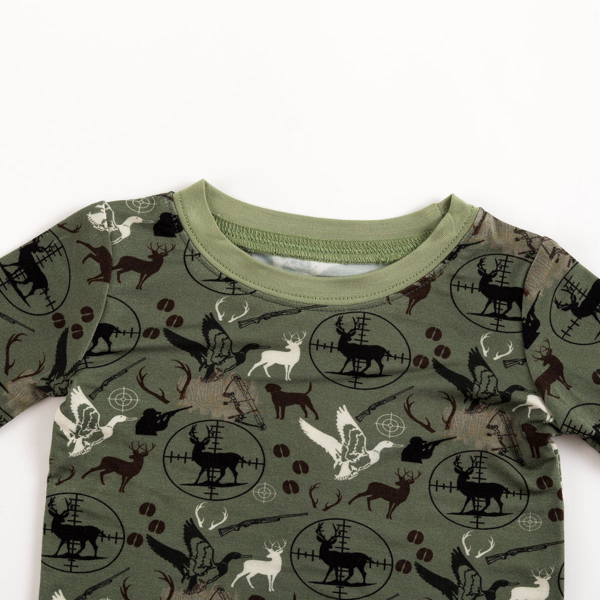 Christmas Hunting Animal Kids Bamboo Two-Piece Pajama Set