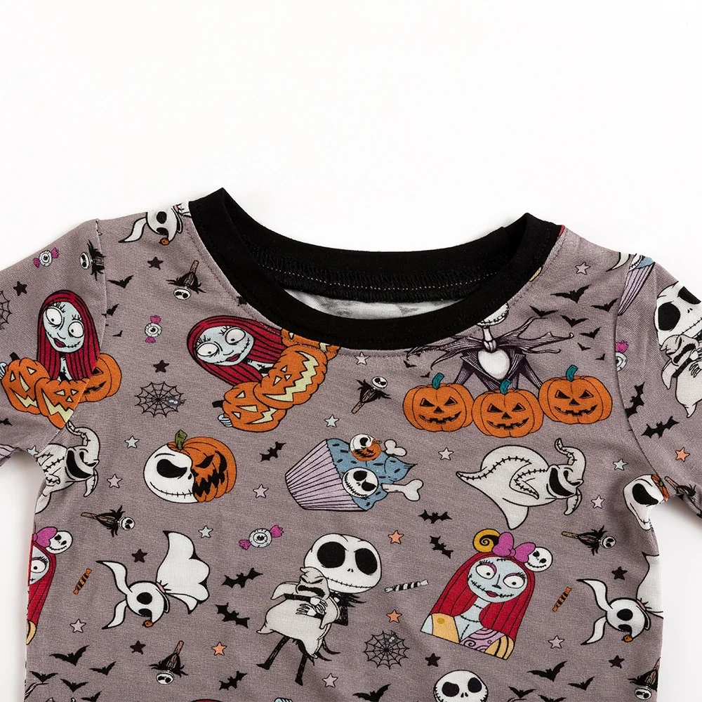 Halloween Skeleton King Pumpkin Bamboo Long Sleeve Pajama Set
