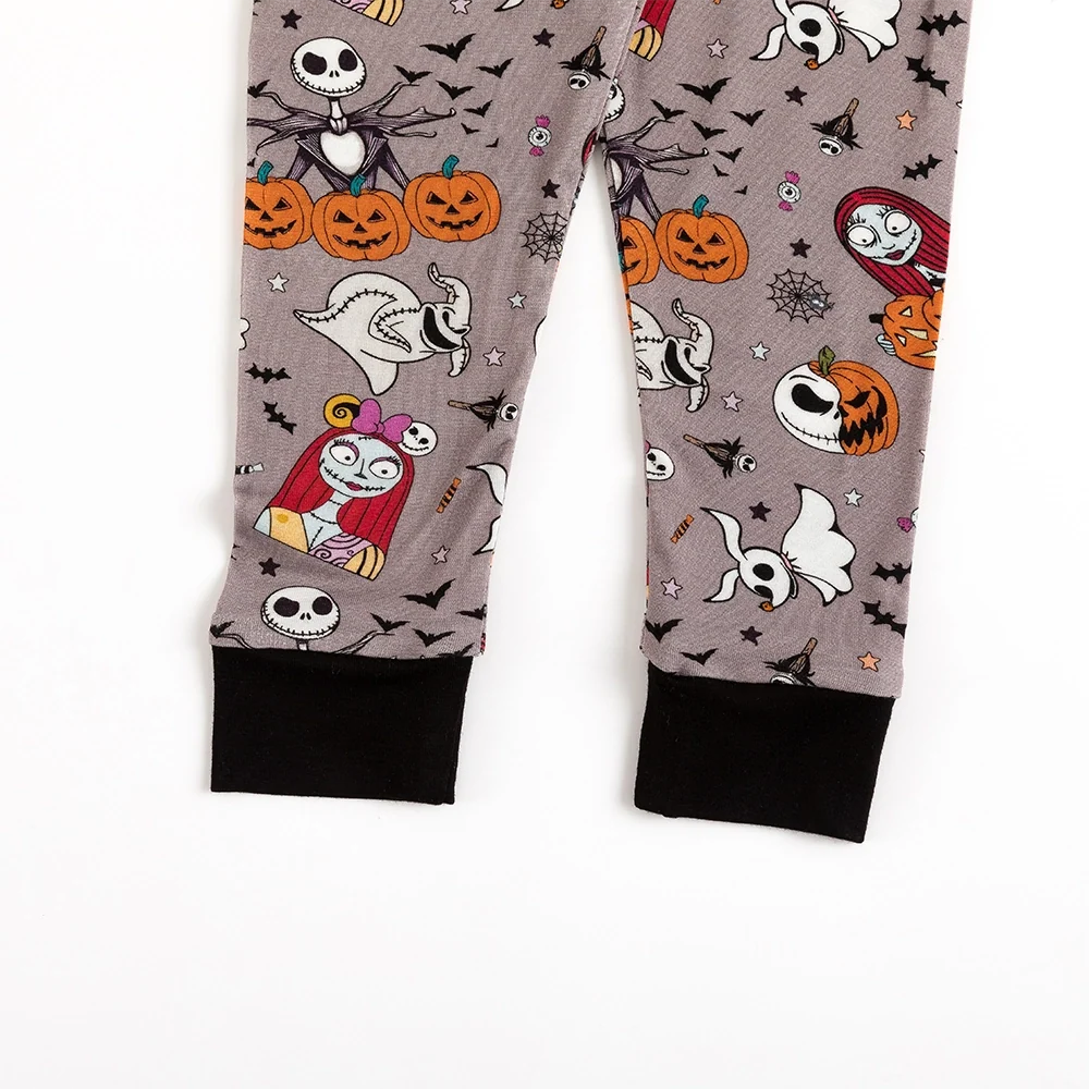 Halloween Skeleton King Pumpkin Bamboo Long Sleeve Pajama Set