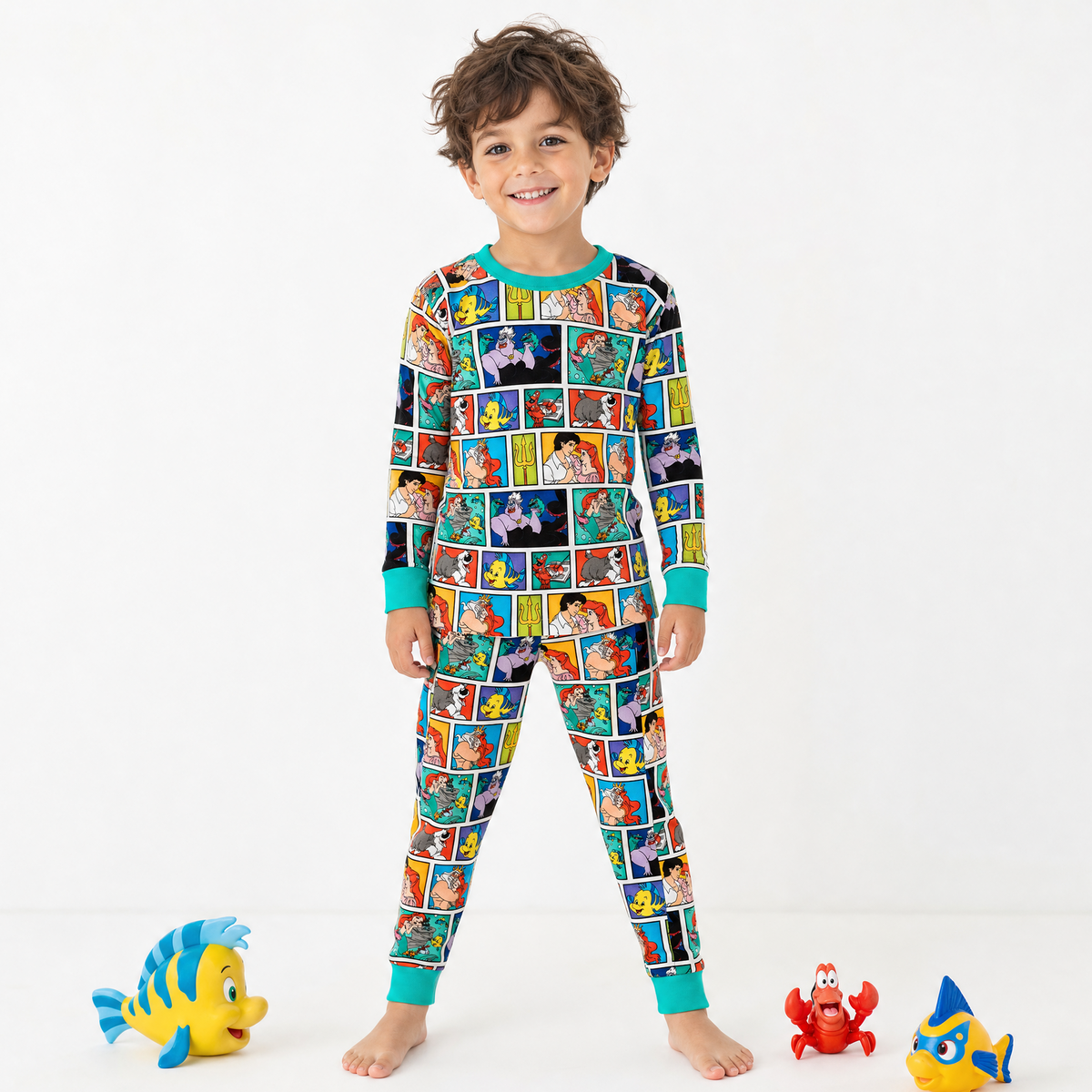 Mermaid Plaid Bamboo Long Sleeve Pajama Set