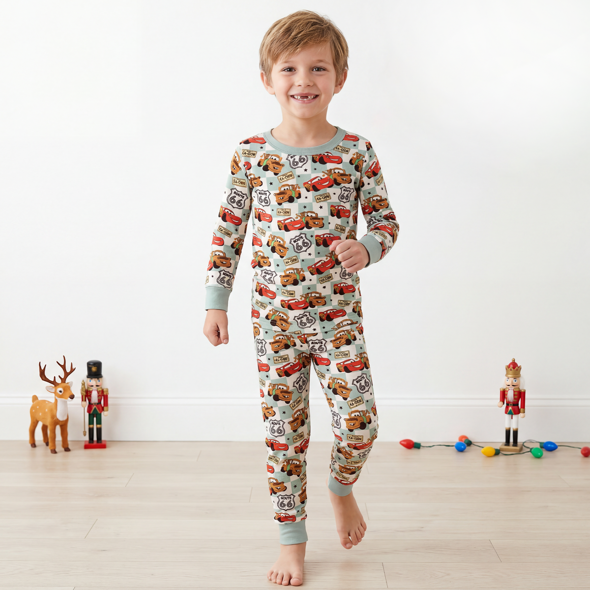 Kids Bamboo Two-Piece Pajama Set Cars