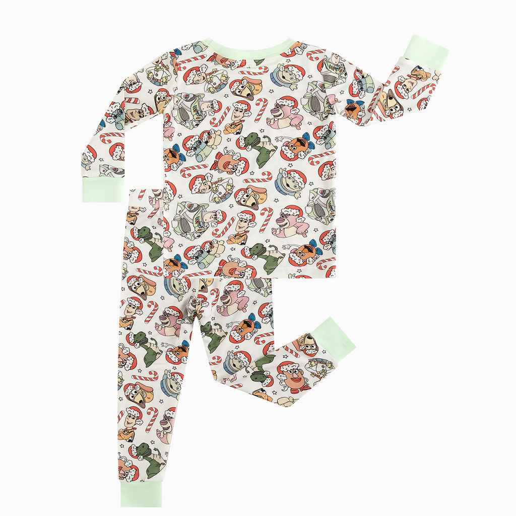 Christmas Candy Cane Toy Kids Bamboo Two-Piece Pajama Set