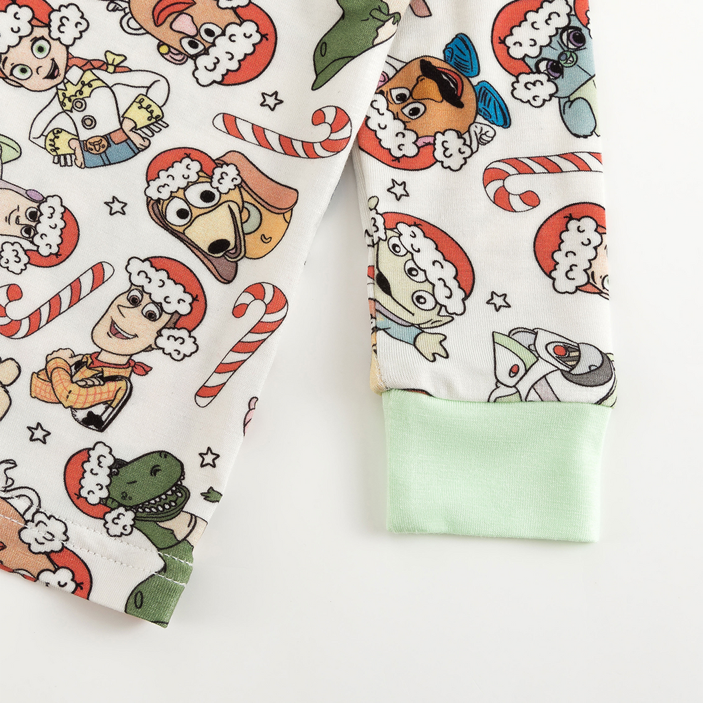 Christmas Candy Cane Toy Kids Bamboo Two-Piece Pajama Set