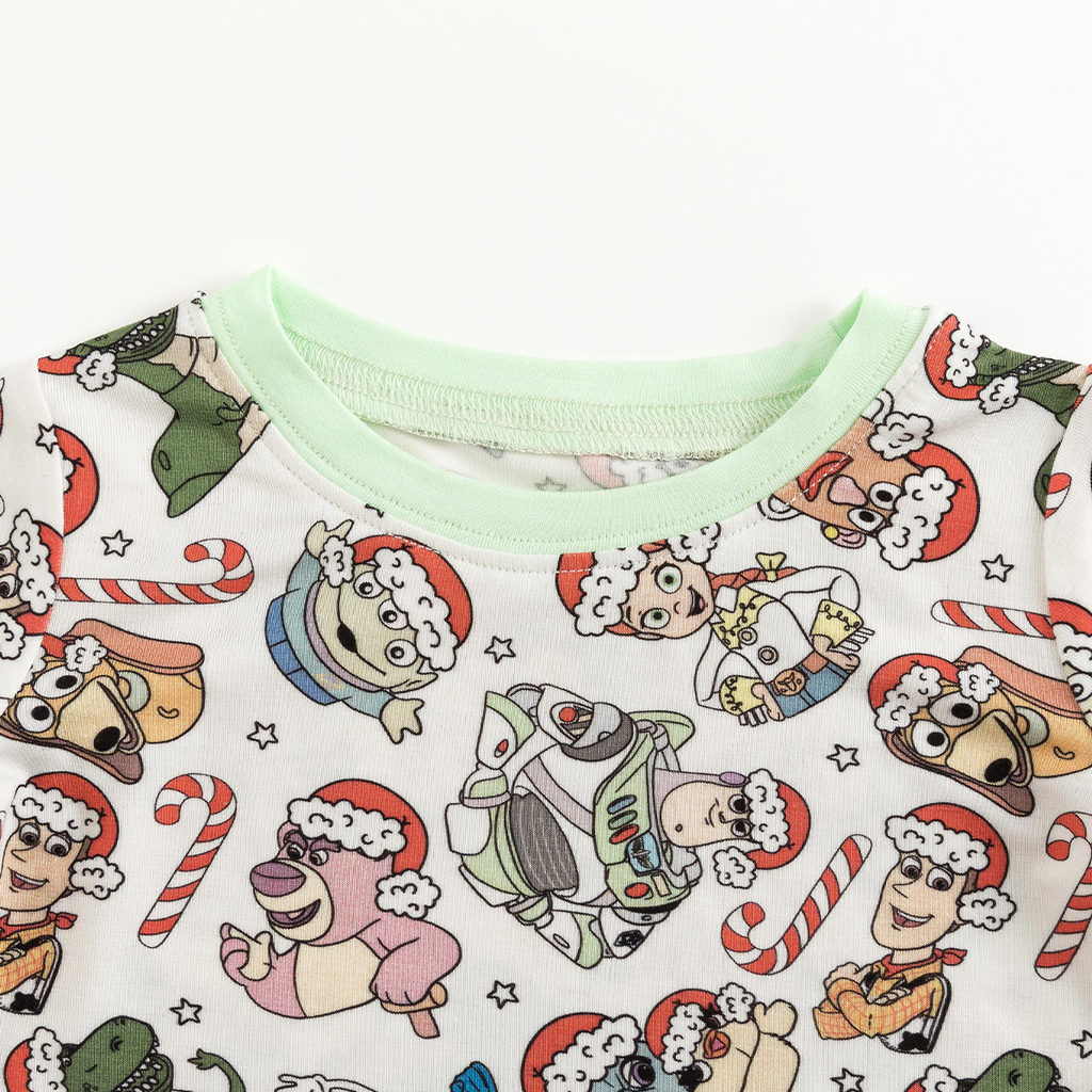 Christmas Candy Cane Toy Kids Bamboo Two-Piece Pajama Set
