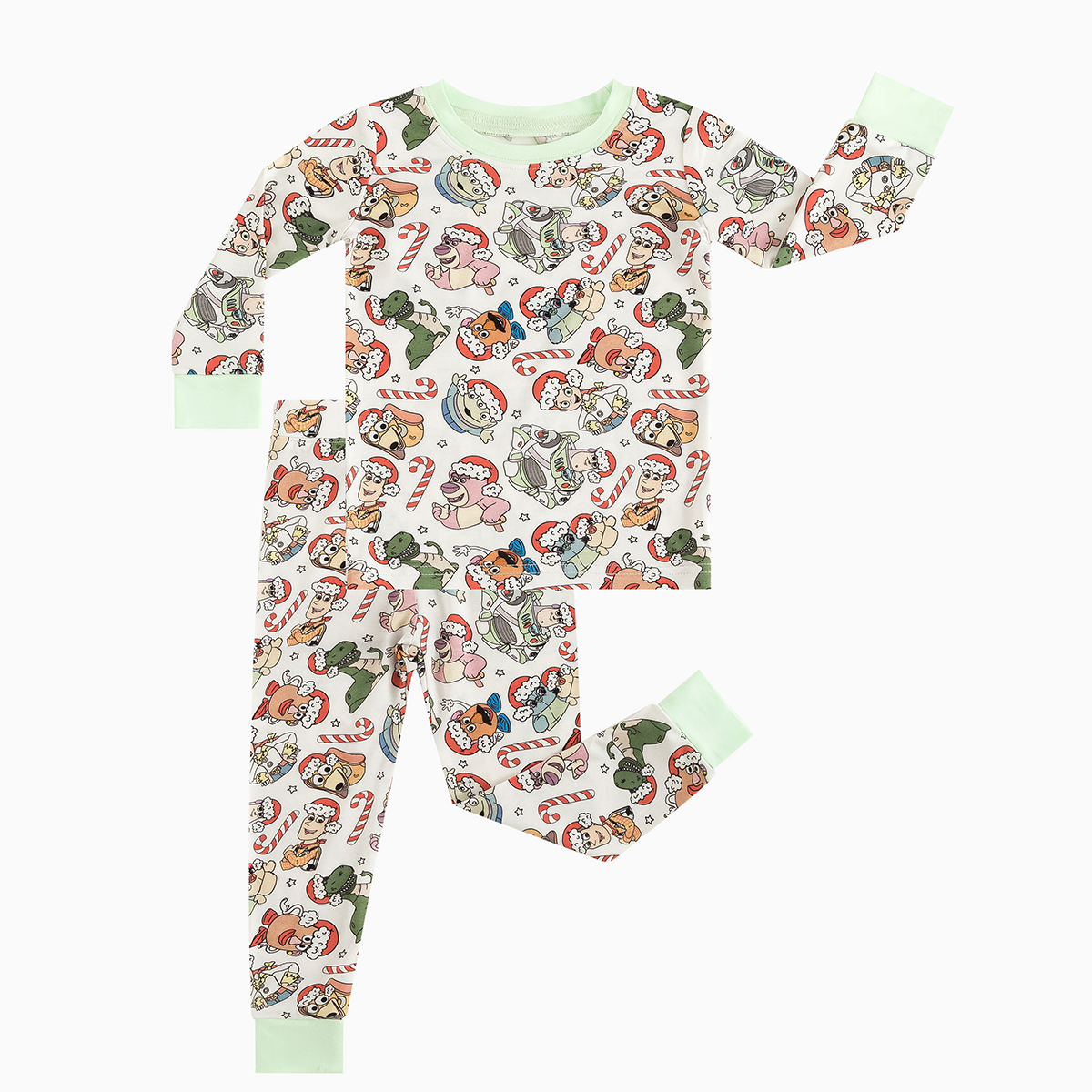 Christmas Candy Cane Toy Kids Bamboo Two-Piece Pajama Set